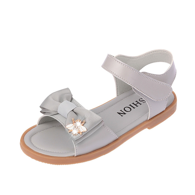 Summer Girls Sandals Princess Pu Leather Open Toe Flats Bowknot Kids Girl Shoes for School Toddler Childen Sandals 27-37