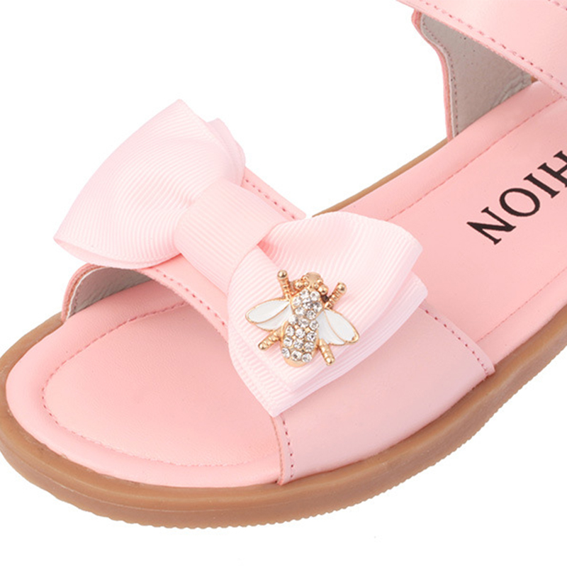 Summer Girls Sandals Princess Pu Leather Open Toe Flats Bowknot Kids Girl Shoes for School Toddler Childen Sandals 27-37