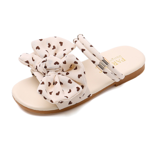 Summer Little Girls Sandals Kids Shoes Wave Point Bow Cute Black White Green Children Sandals Baby Soft Casual School Girl Shoes