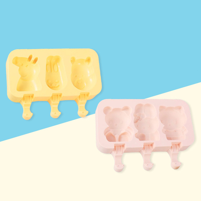Silicone Popsicle Mold Ice Cream Molds Cake Mould DIY Homemade Cartoon Shape Ice Cream Mould Maker Trays Kitchen Accessories