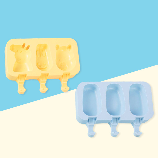 Silicone Popsicle Mold Ice Cream Molds Cake Mould DIY Homemade Cartoon Shape Ice Cream Mould Maker Trays Kitchen Accessories