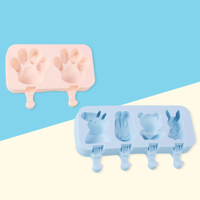 Silicone Popsicle Mold Ice Cream Molds Cake Mould DIY Homemade Cartoon Shape Ice Cream Mould Maker Trays Kitchen Accessories