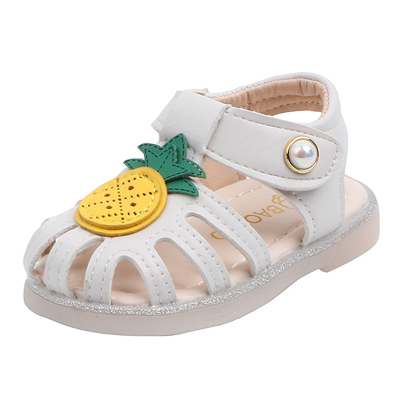 Pineapple Baby Sandals for Girls Closed Toe Toddler Infant Kids Princess Walkers Baby Little Girls Shoes Sandals Summer