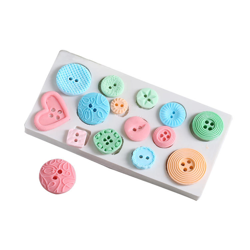 Button Shape Silicone Mold Fondant Cake Decoration Mold Chocolate Mold  DIY Baking Molds Kitchen Baking Utensils Accessories