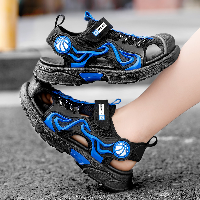 Summer Children Sandals for Boy 7 8 9 12 Years Boys Kids Beach Shoes Fashion Boys Baotou Non-slip Sandalias EUR Size 31-39