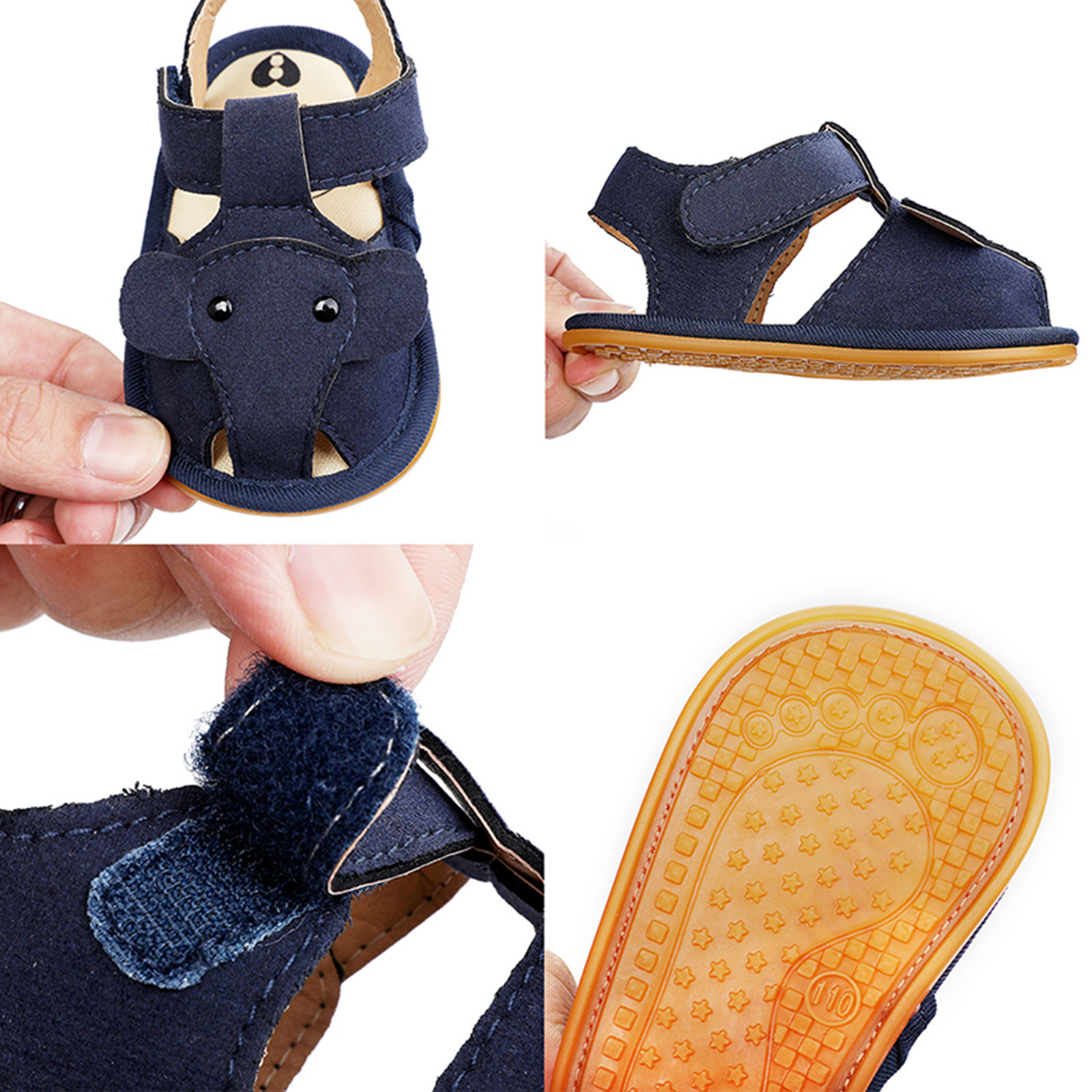 0-18 Months Infant Crib Shoes Summer Children Toddler Baby Girls Elephant Sandals Cork Shoes Beach Shoes Prewalker Zapatos