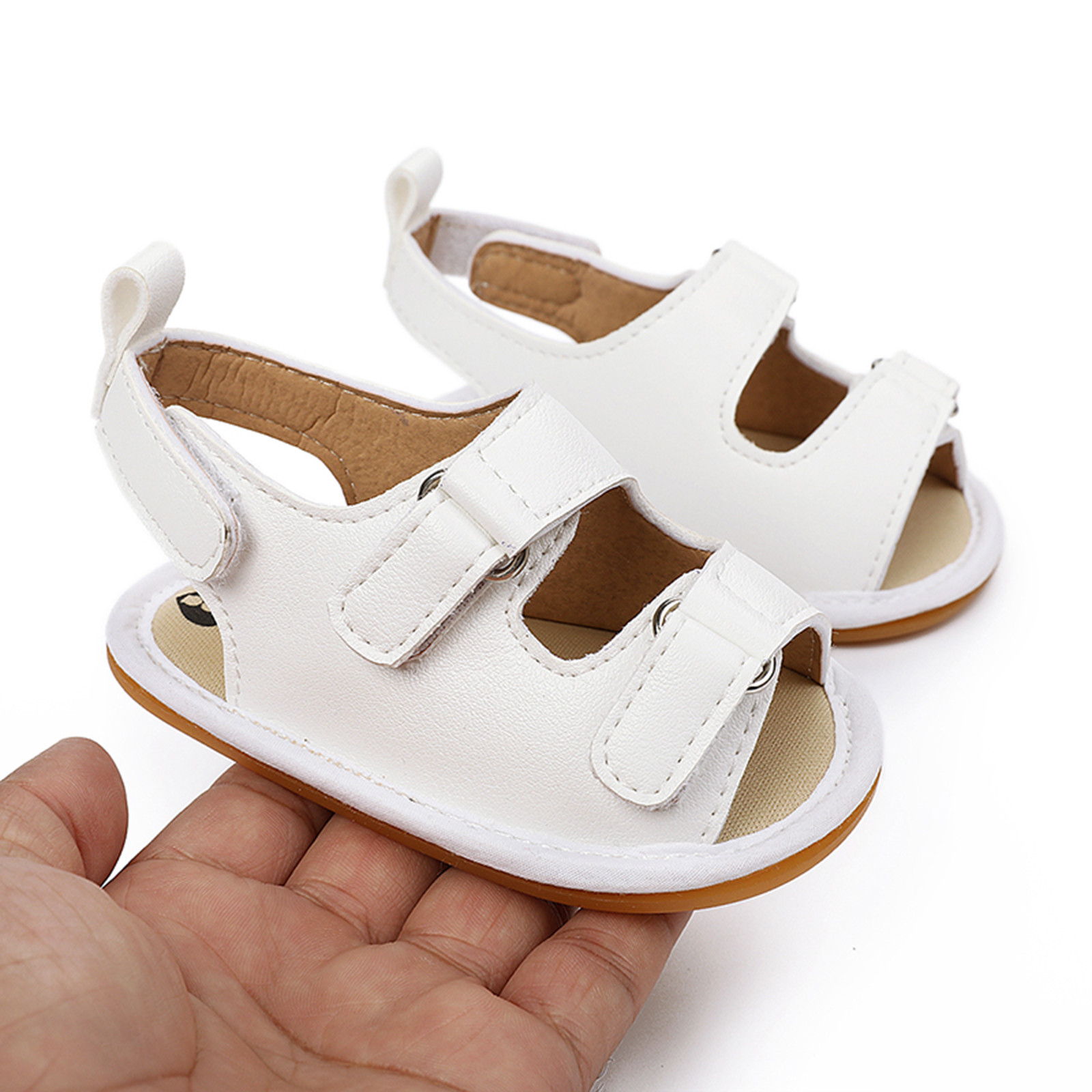 0-18 Months Newborn Crib Shoes Summer Infant Toddler Baby Children Girls Boys Hook Loop Open Toe Sandals Shoes Prewalker Shoes