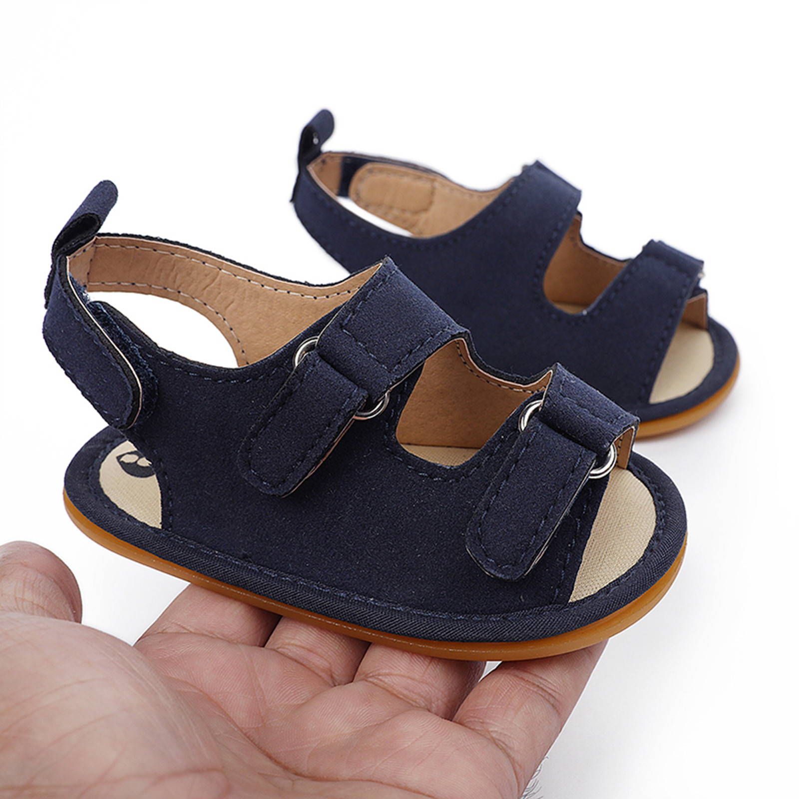 0-18 Months Newborn Crib Shoes Summer Infant Toddler Baby Children Girls Boys Hook Loop Open Toe Sandals Shoes Prewalker Shoes
