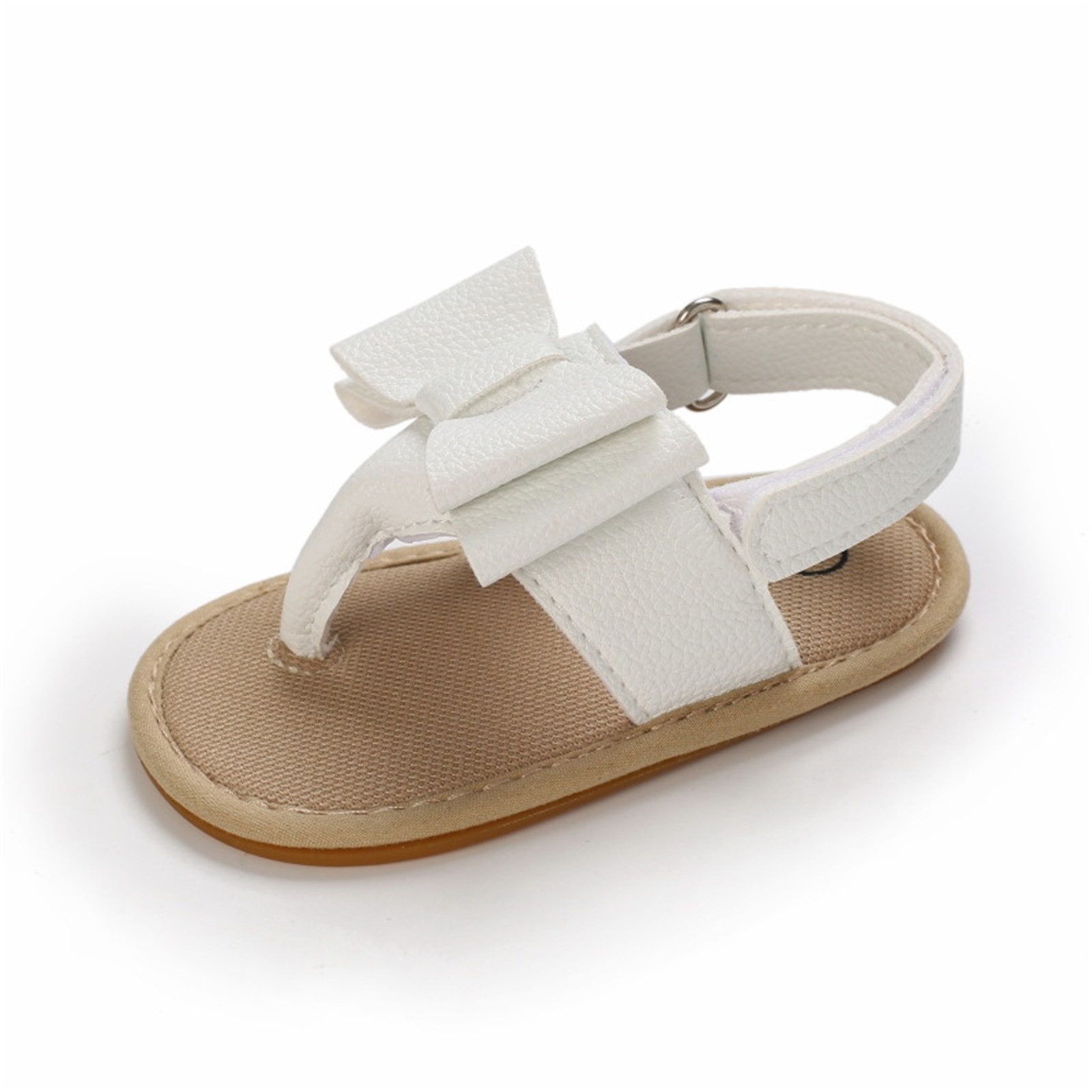 Infant Toddler Summer Cork Shoes Baby Bowknot Princess Sandal Shoes Anti-slip Walking Shoes Prewalker Sandals Crib Shoe