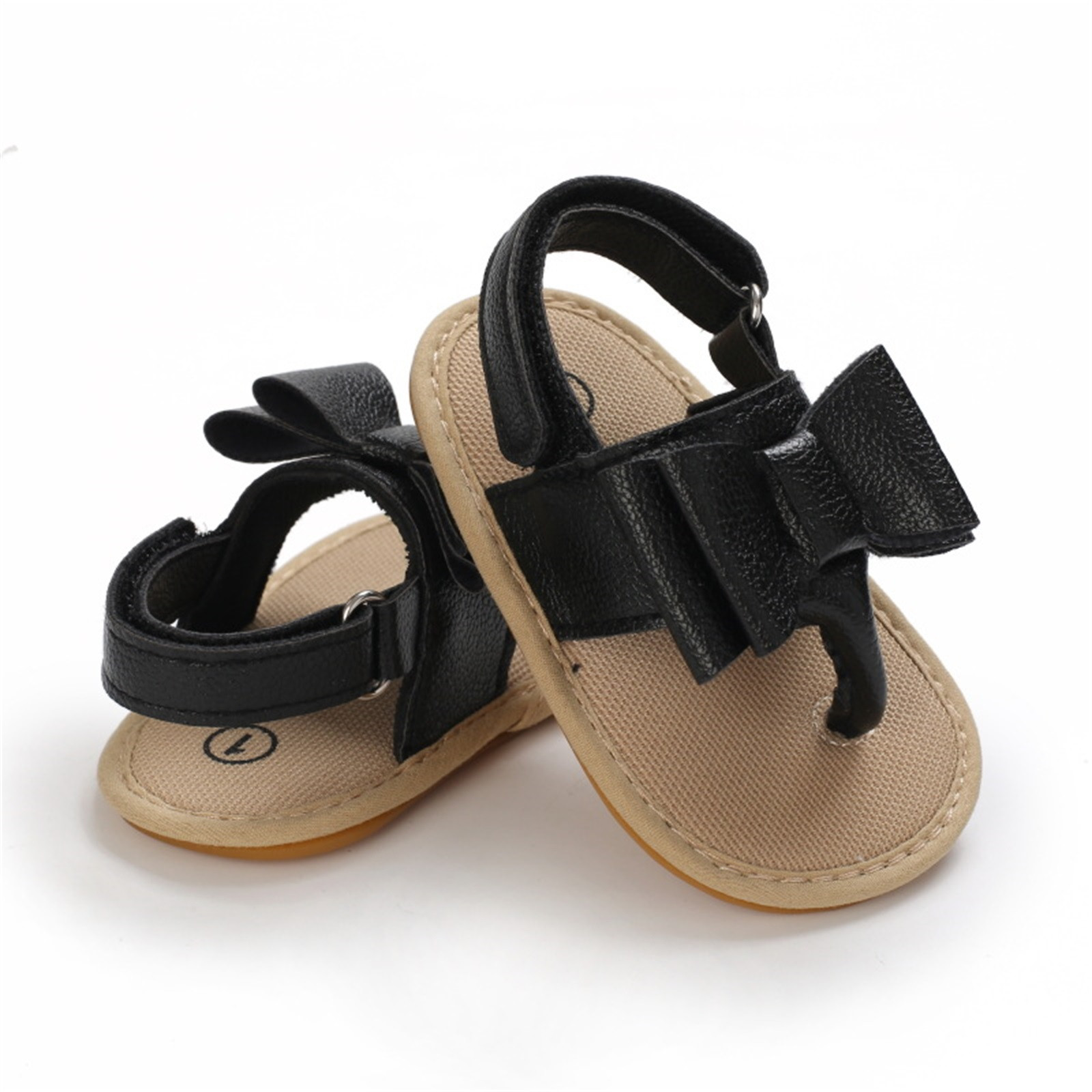 Infant Toddler Summer Cork Shoes Baby Bowknot Princess Sandal Shoes Anti-slip Walking Shoes Prewalker Sandals Crib Shoe