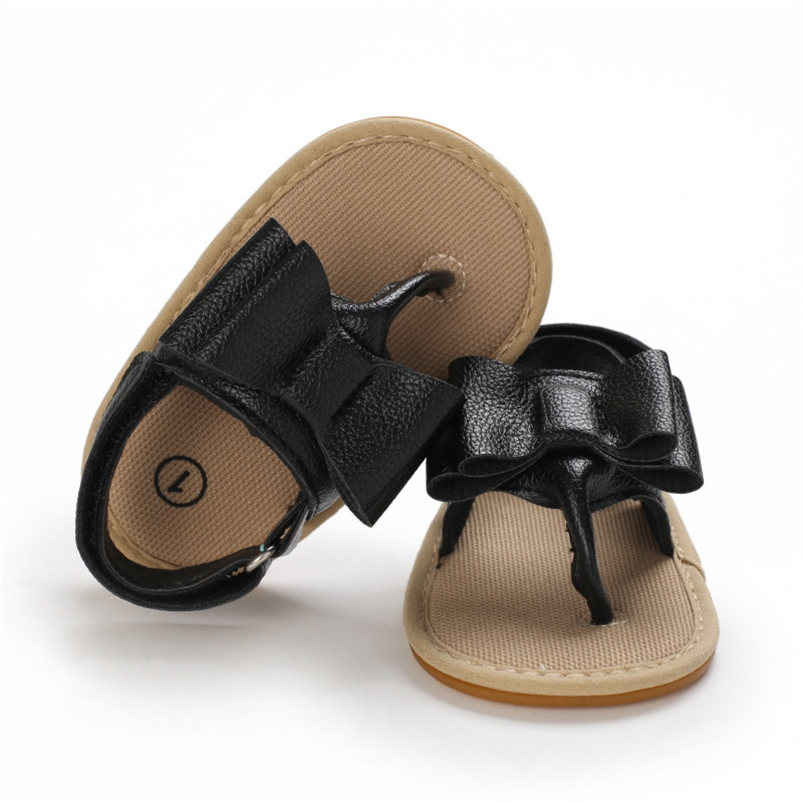 Infant Toddler Summer Cork Shoes Baby Bowknot Princess Sandal Shoes Anti-slip Walking Shoes Prewalker Sandals Crib Shoe