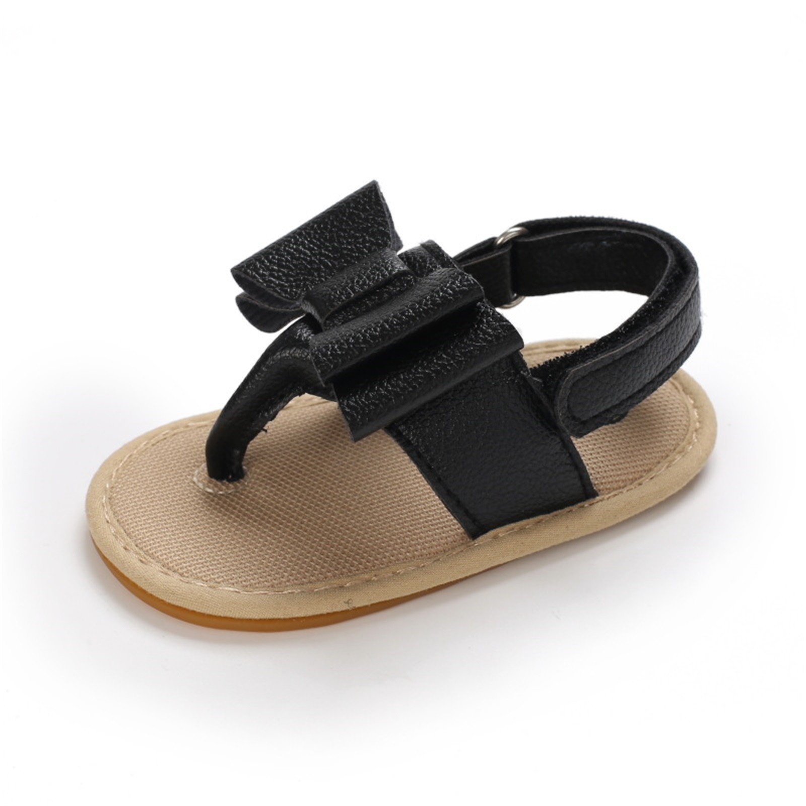 Infant Toddler Summer Cork Shoes Baby Bowknot Princess Sandal Shoes Anti-slip Walking Shoes Prewalker Sandals Crib Shoe