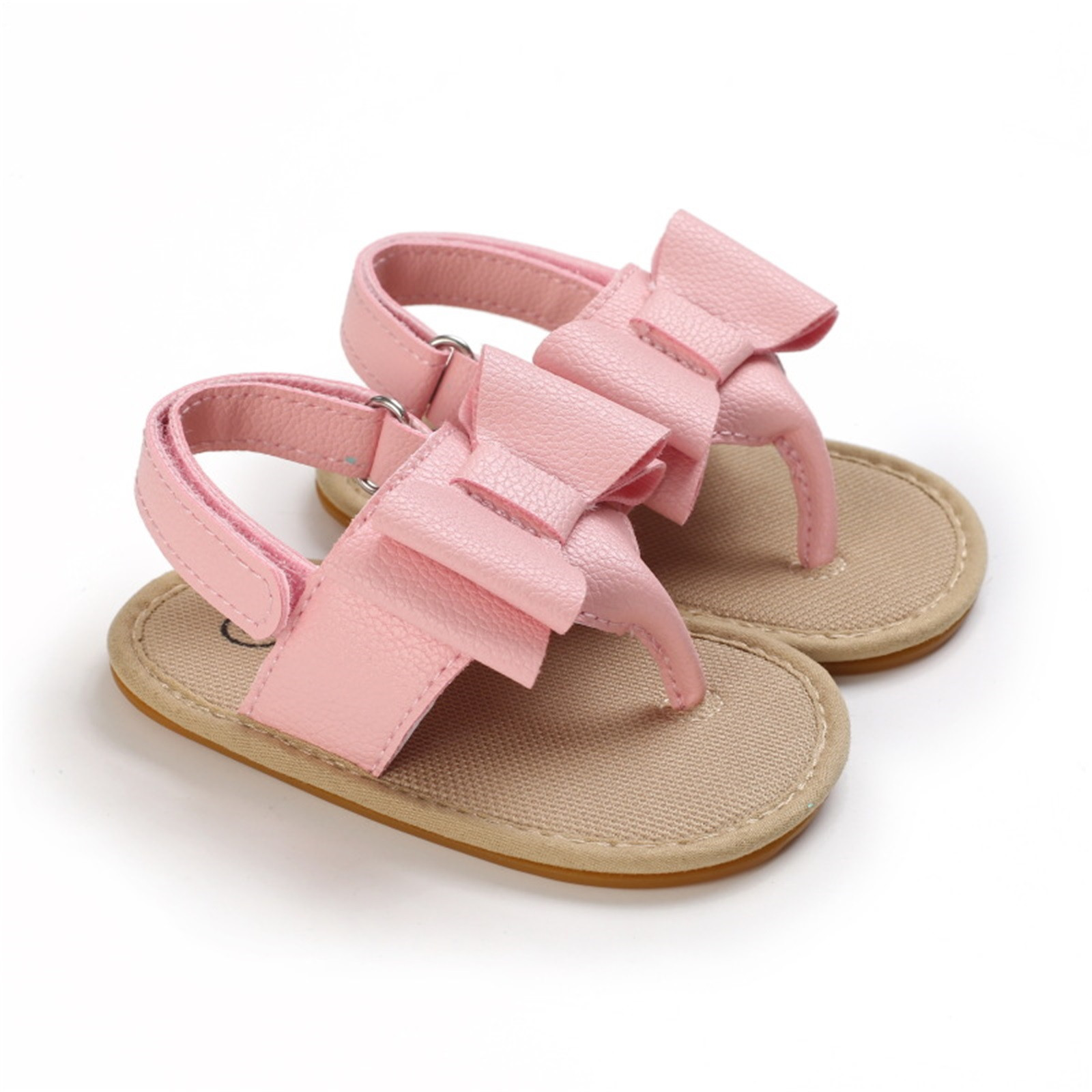 Infant Toddler Summer Cork Shoes Baby Bowknot Princess Sandal Shoes Anti-slip Walking Shoes Prewalker Sandals Crib Shoe