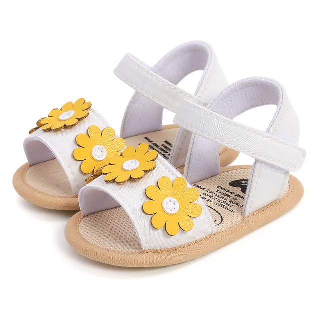 0-18 Month Baby Crib Shoes Girls soft sole Princess Sandals Summer Shoes Flowers Outdoor First Walk Toddler Girls Prewalker