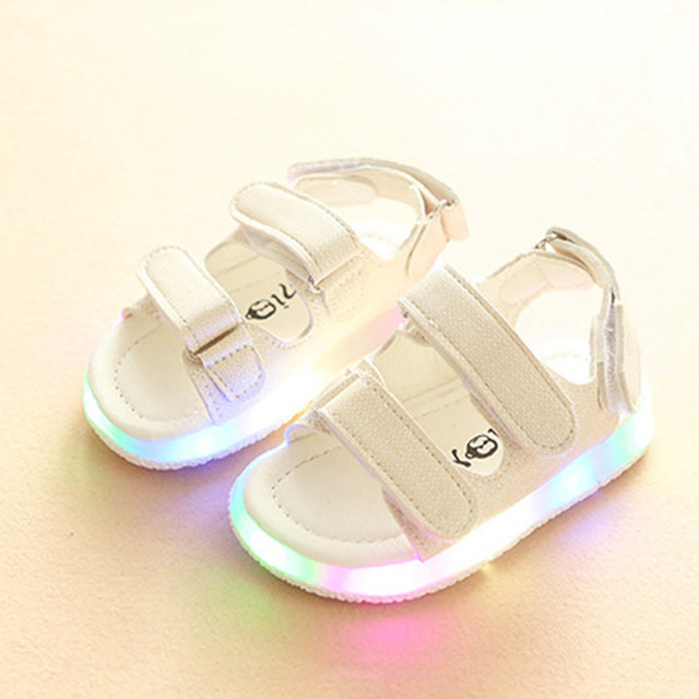 Boys Girls Baby Sandals Led Luminous Shoes Sandals Sneakers Toddler Kids Sport Lace Up Light Led Bandage Sandals Buty Damskie