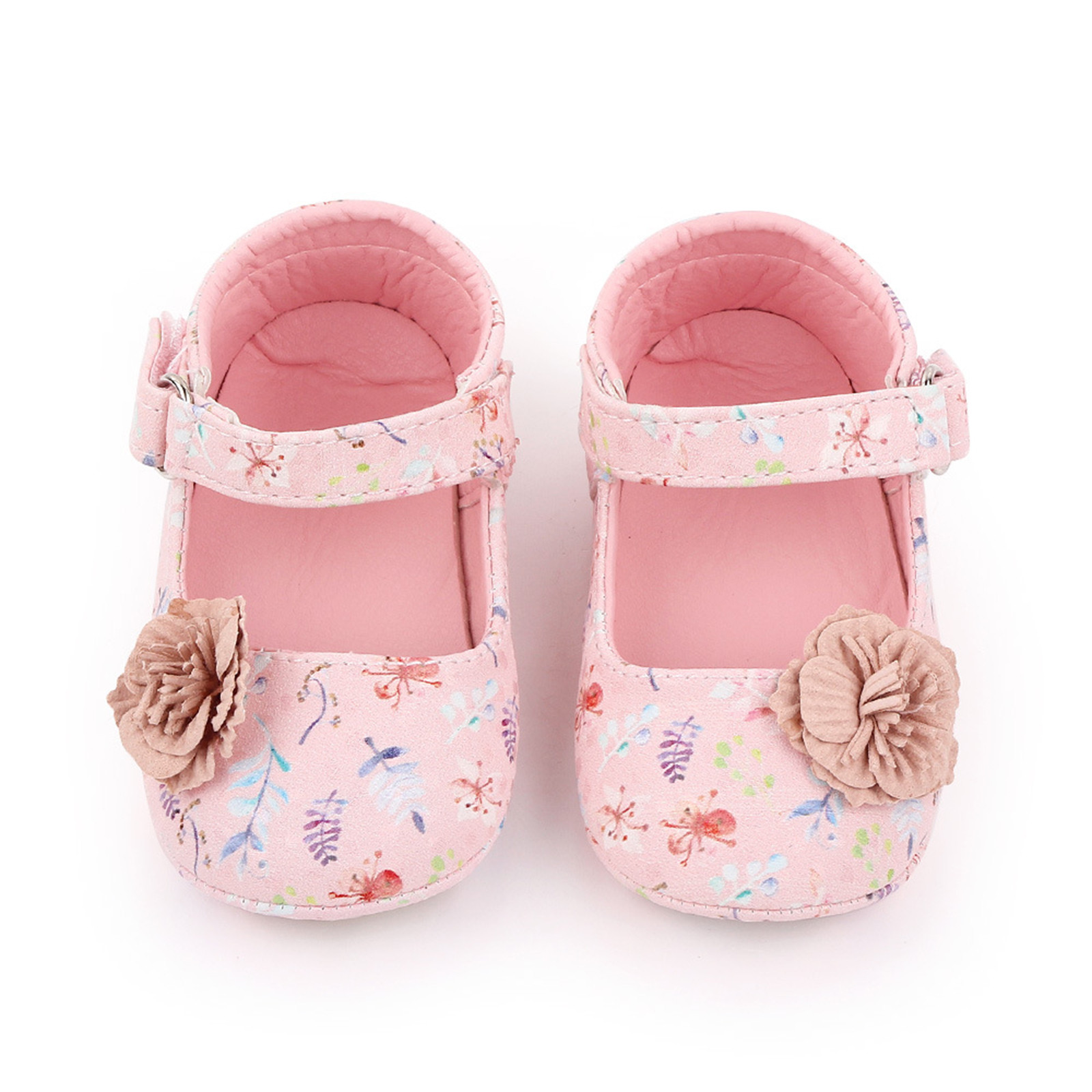 Baby Boys Girls Crib Shoes Sandals White Flower Princess Shoes Soft Non-slip Rubber Sole Summer Flat Walking Shoes Zapatos