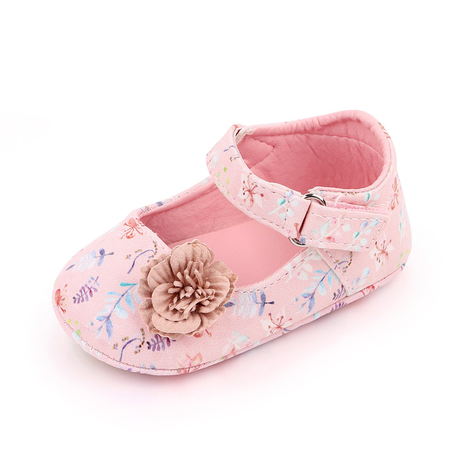 Baby Boys Girls Crib Shoes Sandals White Flower Princess Shoes Soft Non-slip Rubber Sole Summer Flat Walking Shoes Zapatos