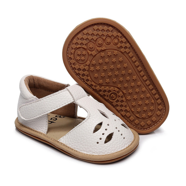 3-24 Month Infant Cork Shoes Boys Girls Single Shoes First Walkers Shoes Summer Toddler Hollow Out Flat Sandals Princess Shoes