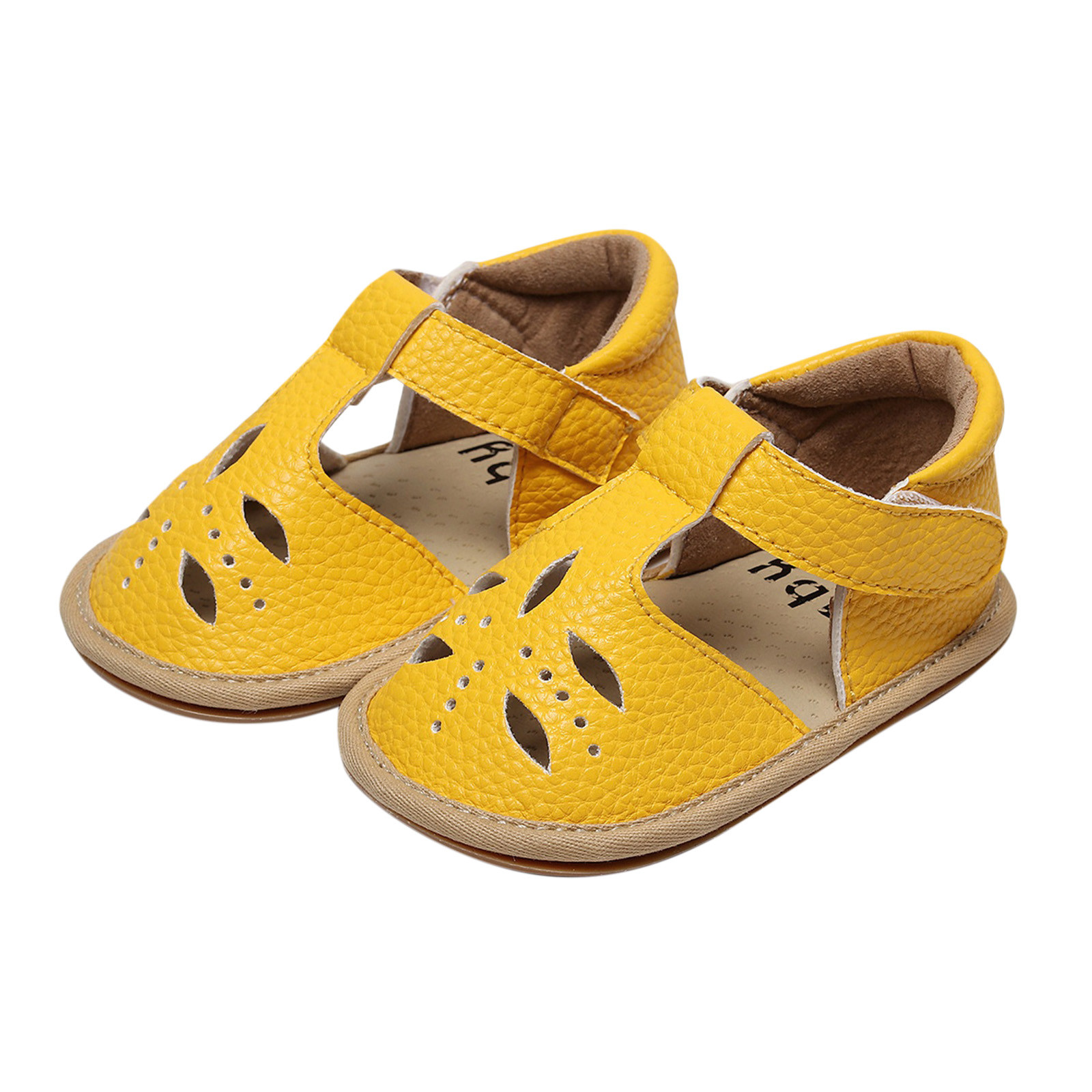 3-24 Month Infant Cork Shoes Boys Girls Single Shoes First Walkers Shoes Summer Toddler Hollow Out Flat Sandals Princess Shoes