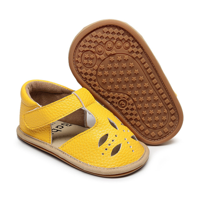 3-24 Month Infant Cork Shoes Boys Girls Single Shoes First Walkers Shoes Summer Toddler Hollow Out Flat Sandals Princess Shoes