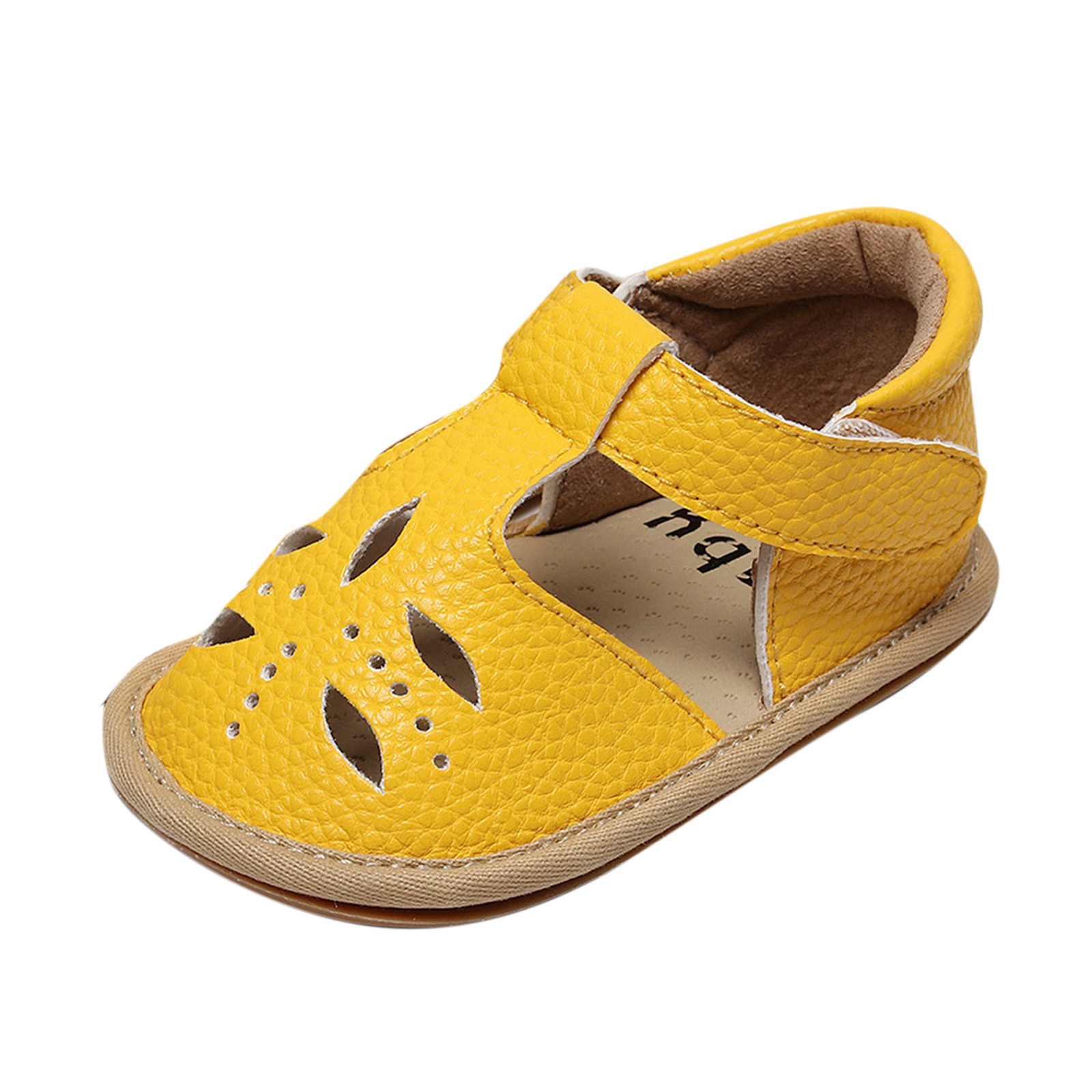 3-24 Month Infant Cork Shoes Boys Girls Single Shoes First Walkers Shoes Summer Toddler Hollow Out Flat Sandals Princess Shoes