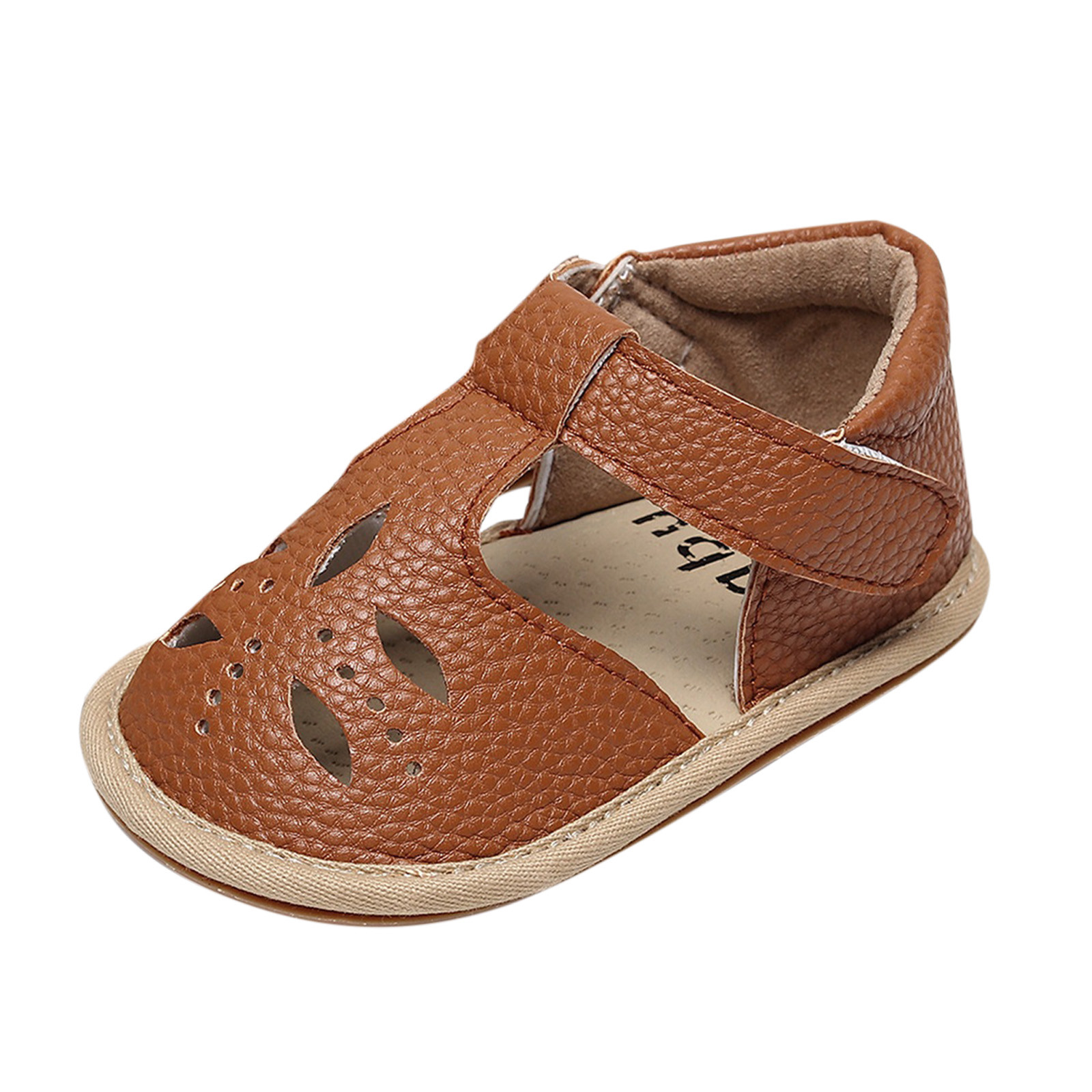 3-24 Month Infant Cork Shoes Boys Girls Single Shoes First Walkers Shoes Summer Toddler Hollow Out Flat Sandals Princess Shoes