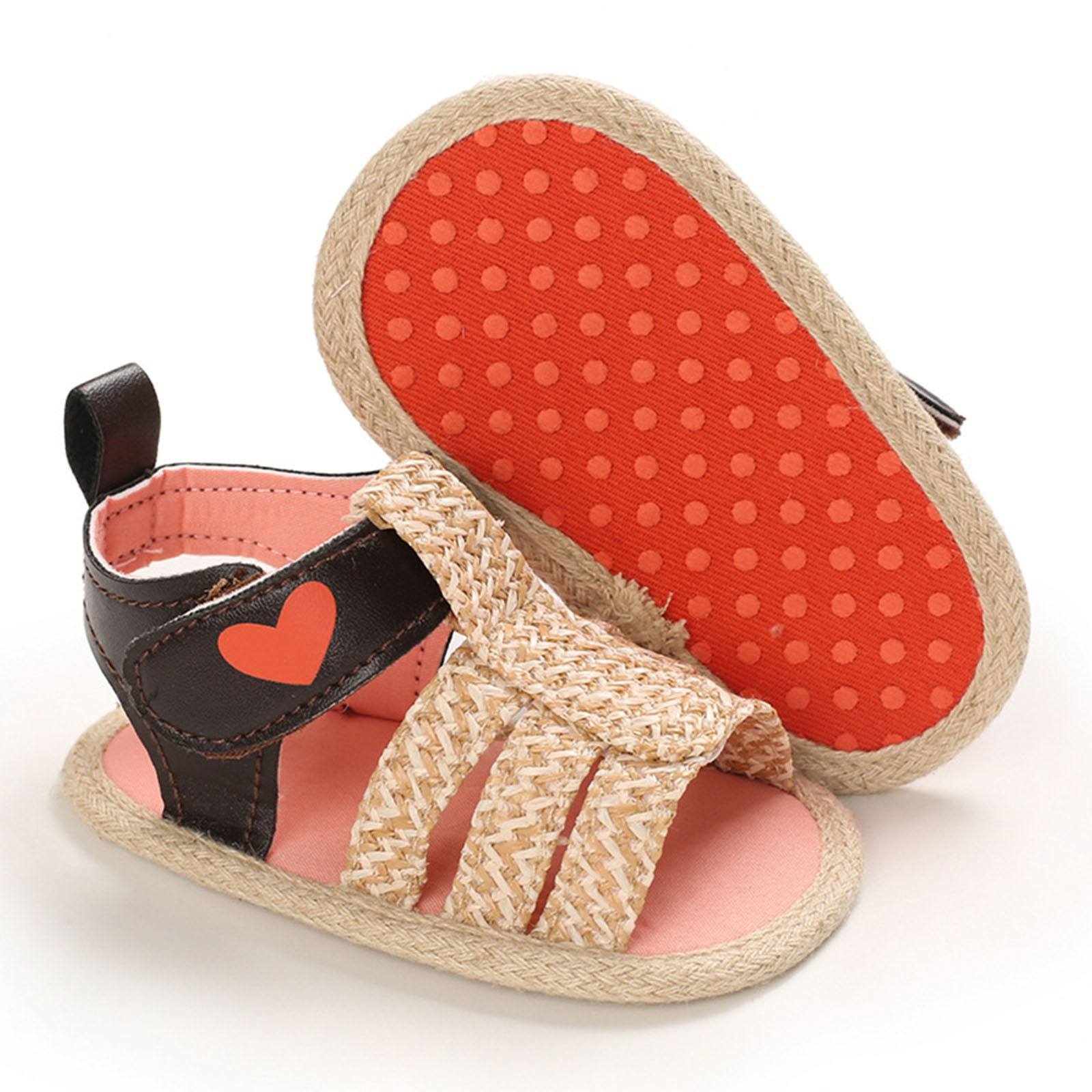 Baby Boys Girls Contrast Color Rubber Sandals Soft Non-slip Cloth Sole First Walking Shoes Prewalker Newborn Princess Shoes