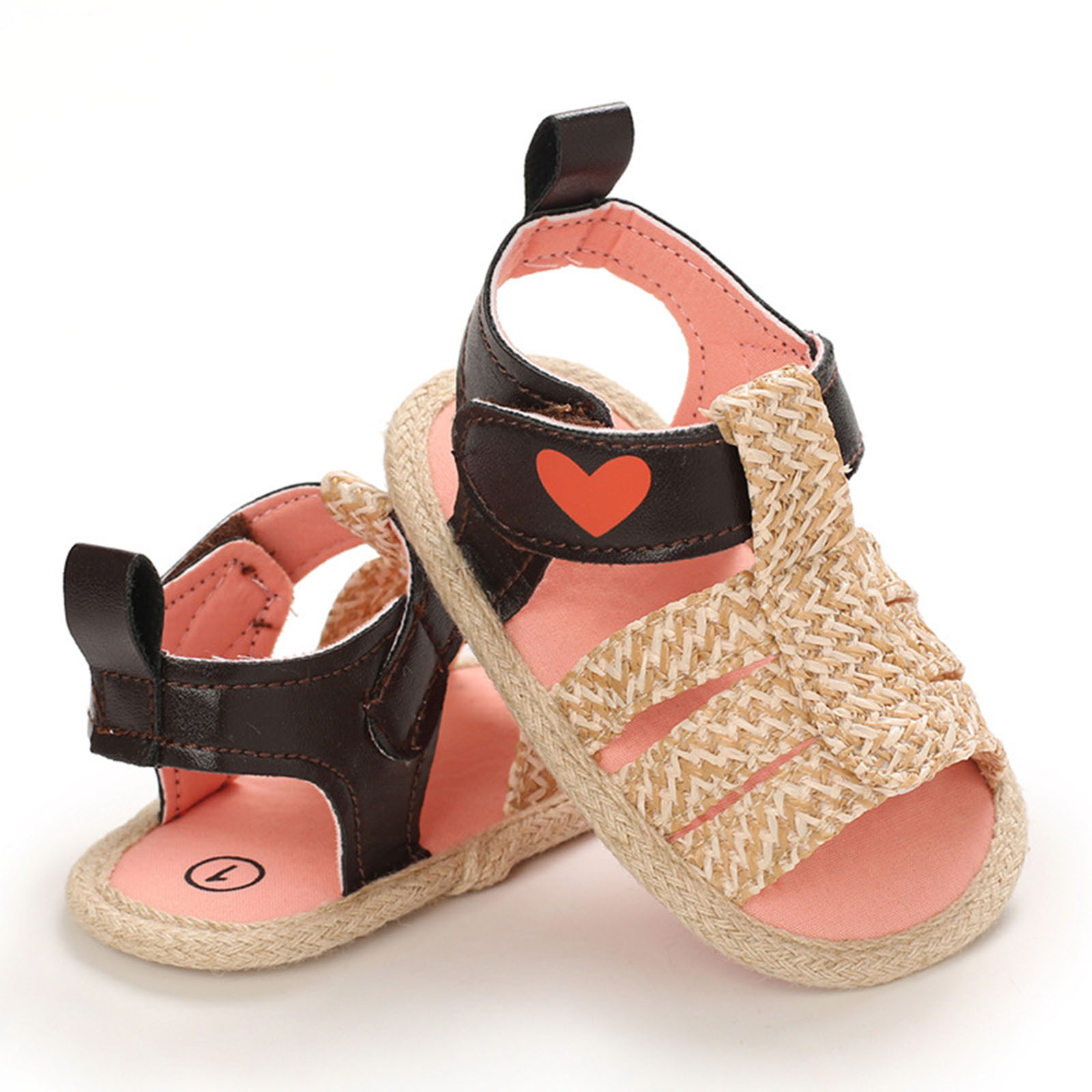 Baby Boys Girls Contrast Color Rubber Sandals Soft Non-slip Cloth Sole First Walking Shoes Prewalker Newborn Princess Shoes