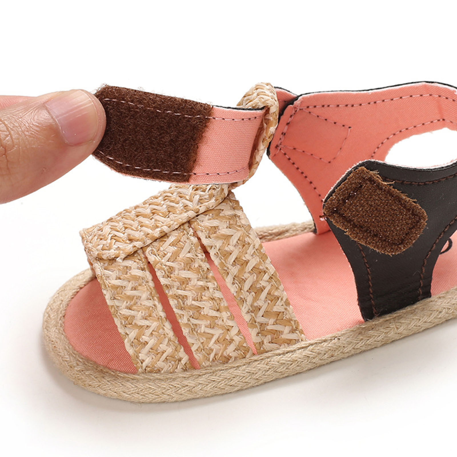 Baby Boys Girls Contrast Color Rubber Sandals Soft Non-slip Cloth Sole First Walking Shoes Prewalker Newborn Princess Shoes