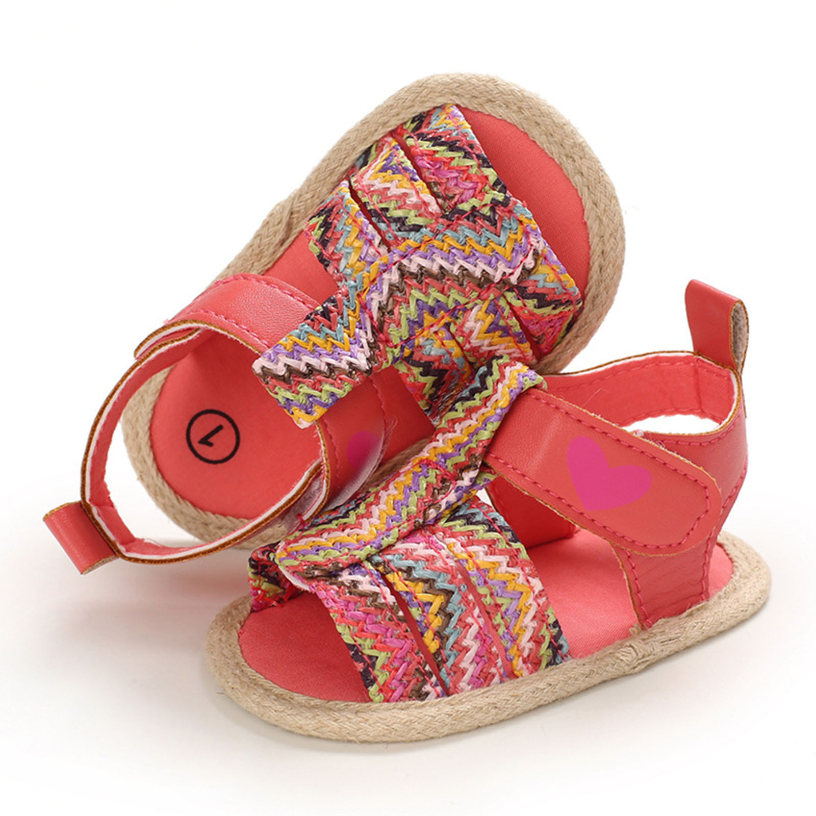 Baby Boys Girls Contrast Color Rubber Sandals Soft Non-slip Cloth Sole First Walking Shoes Prewalker Newborn Princess Shoes