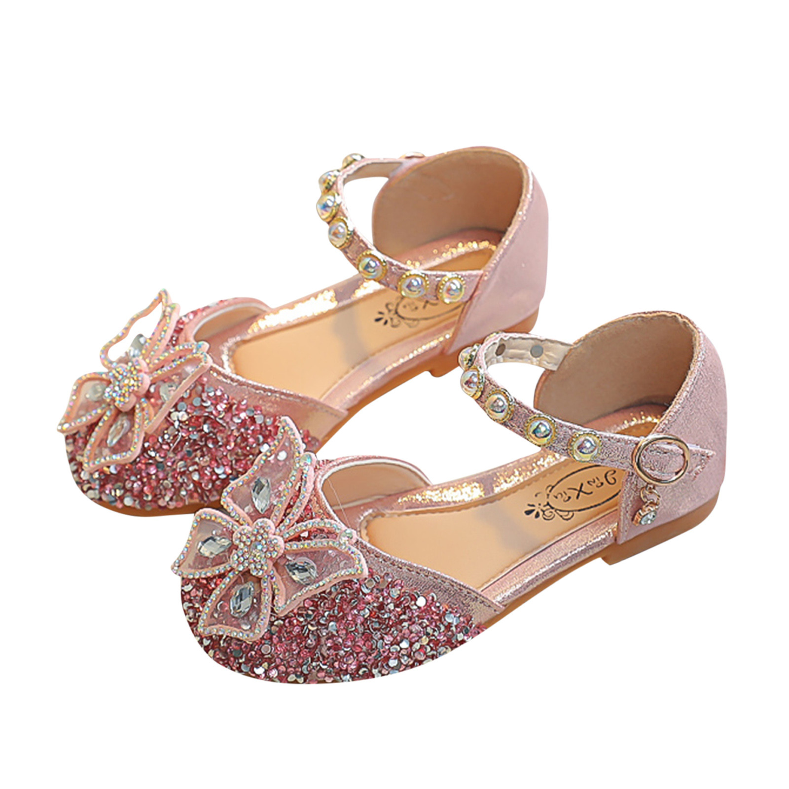 Summer Baby Girls Sandals Fashion Pearl Crystal Shoes Bling Bowknot Sandals Shoes Single Princess Shoes Sandals Dancing Shoes