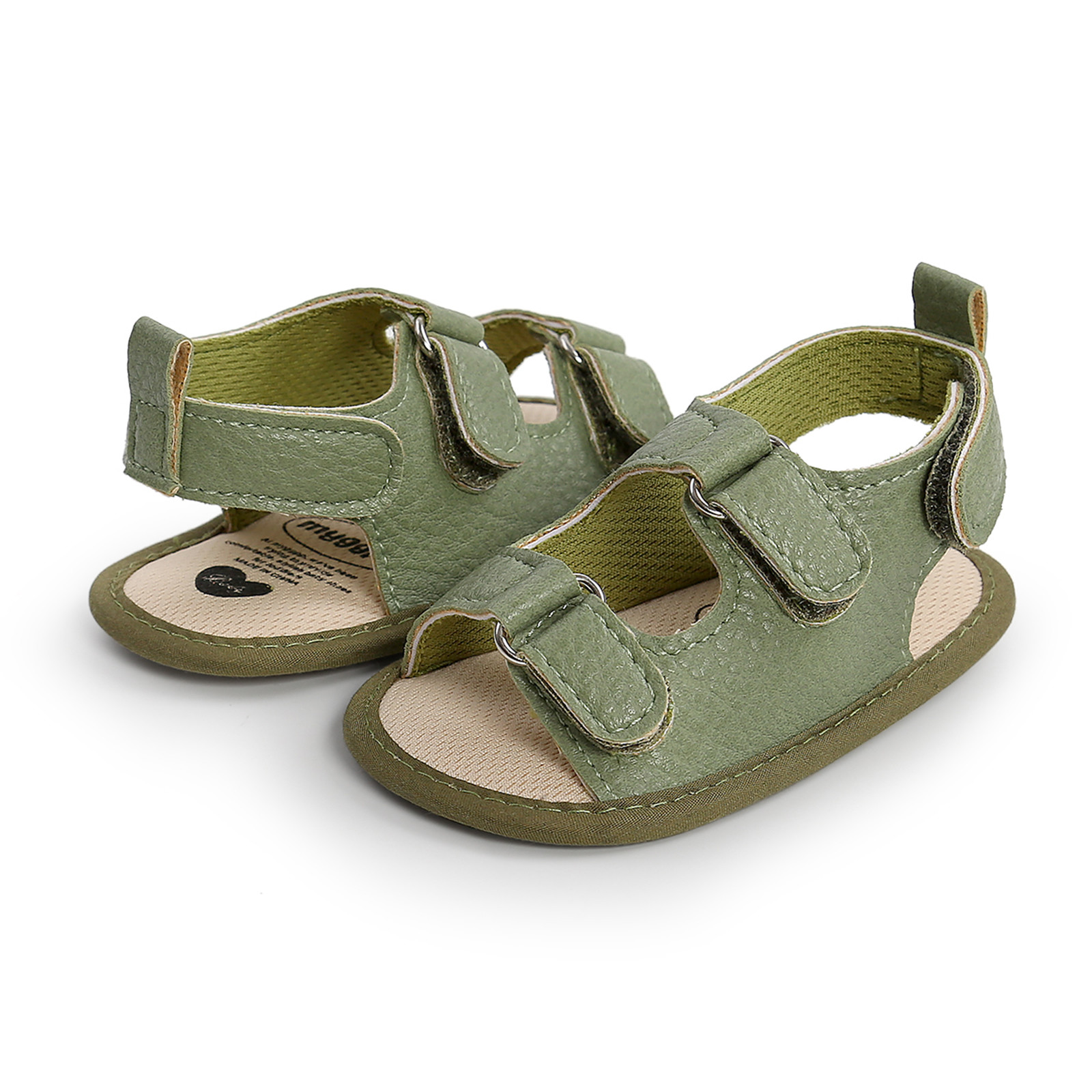 Newborn Crib Shoes Summer Sandals Baby Boys Girls Sandals Soft Non-slip Rubber Sole Prewalker Flat Walking Shoes Prewalker