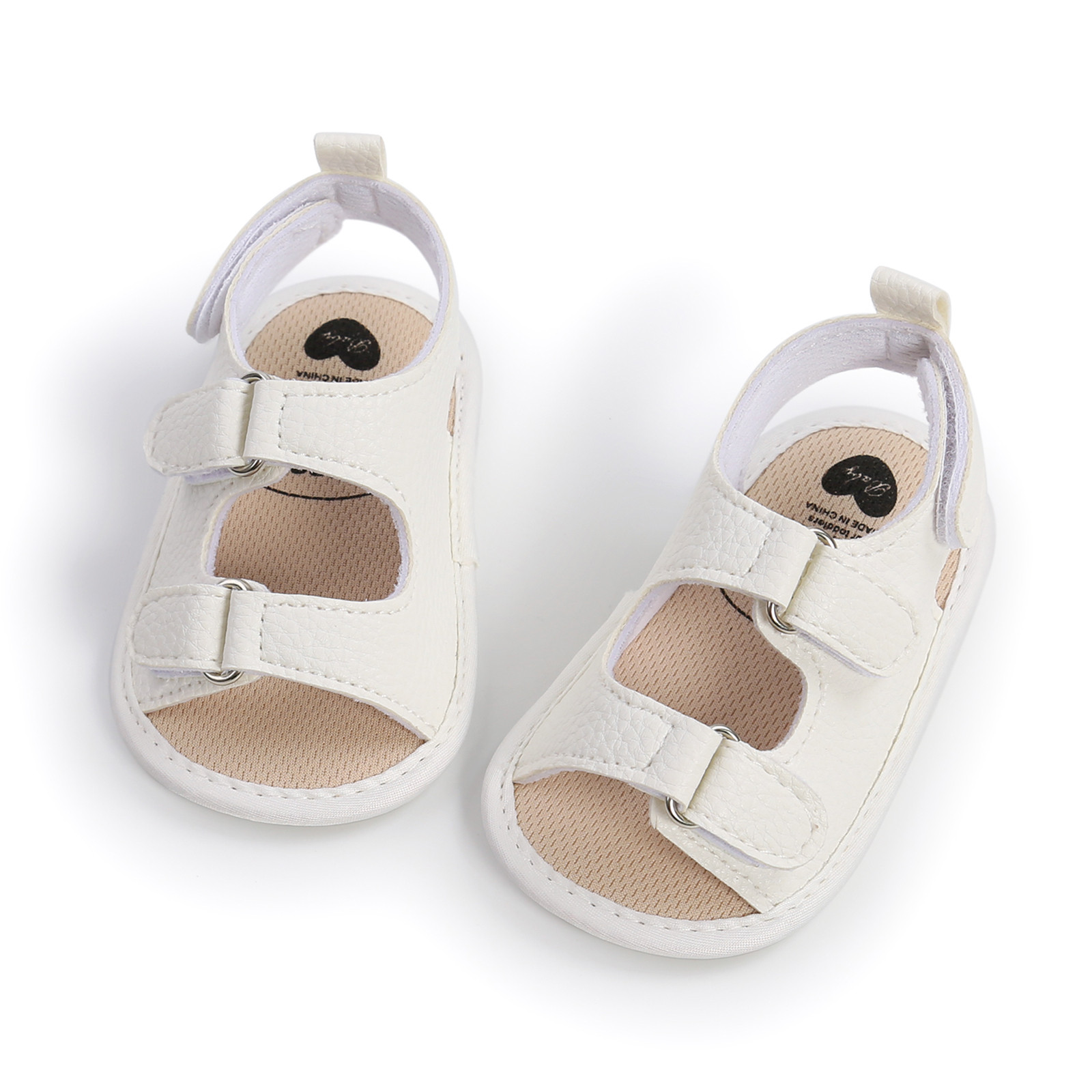 Newborn Crib Shoes Summer Sandals Baby Boys Girls Sandals Soft Non-slip Rubber Sole Prewalker Flat Walking Shoes Prewalker
