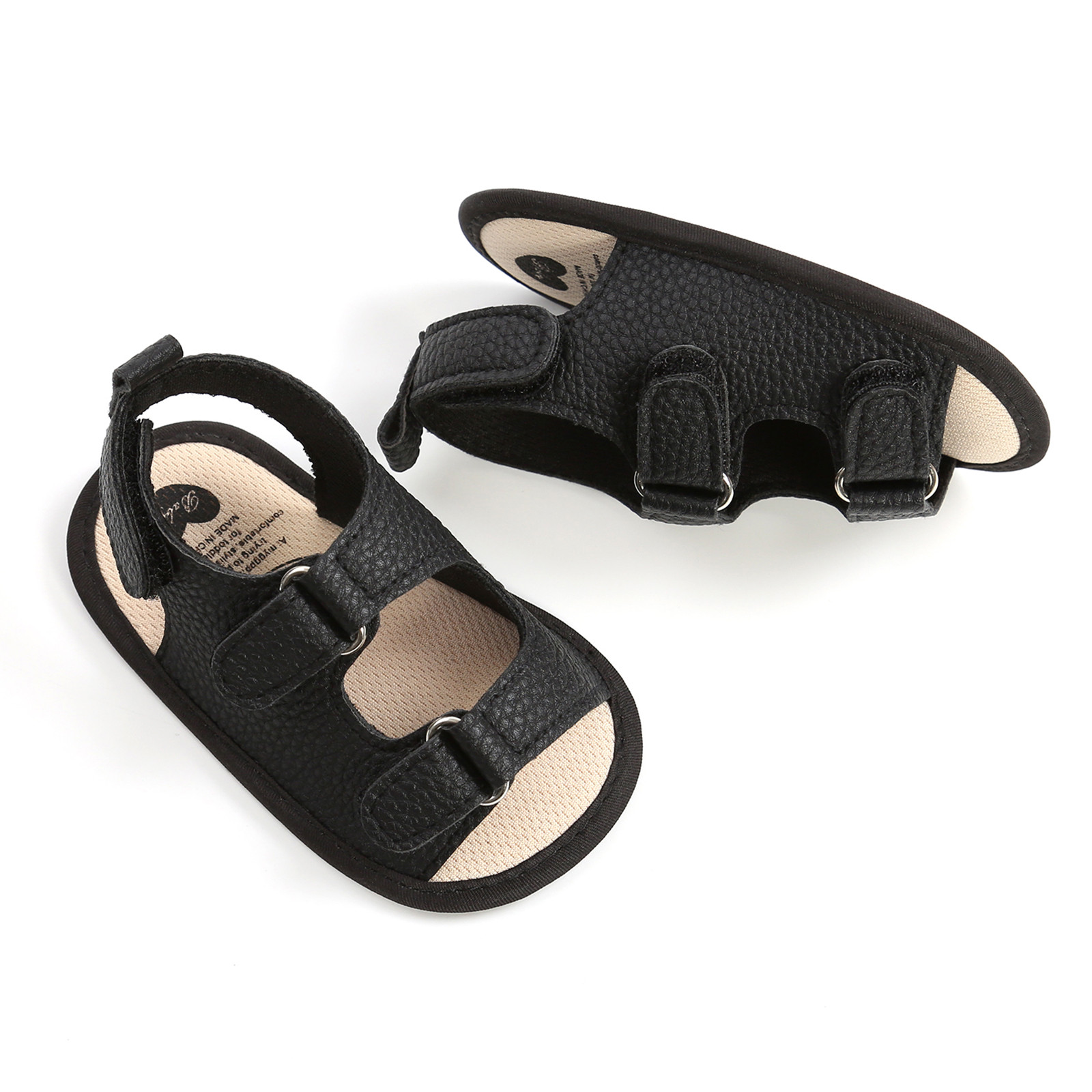 Newborn Crib Shoes Summer Sandals Baby Boys Girls Sandals Soft Non-slip Rubber Sole Prewalker Flat Walking Shoes Prewalker