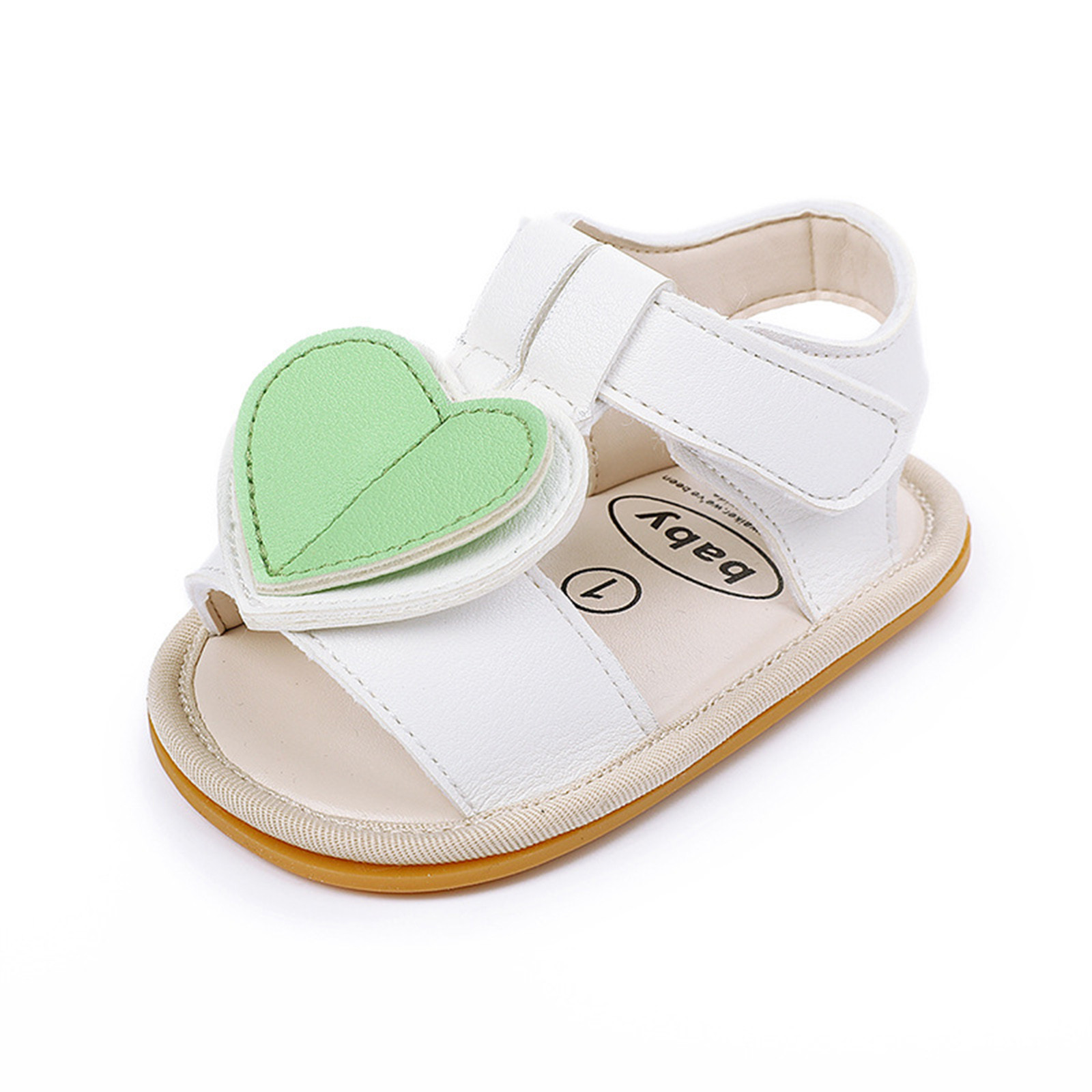 Kawaii Cute Crib Shoes Baby Girls Love Heart Sandals Soft Non-slip Rubber Sole Flat Walking Shoes Sandals Prewalker Zapatos