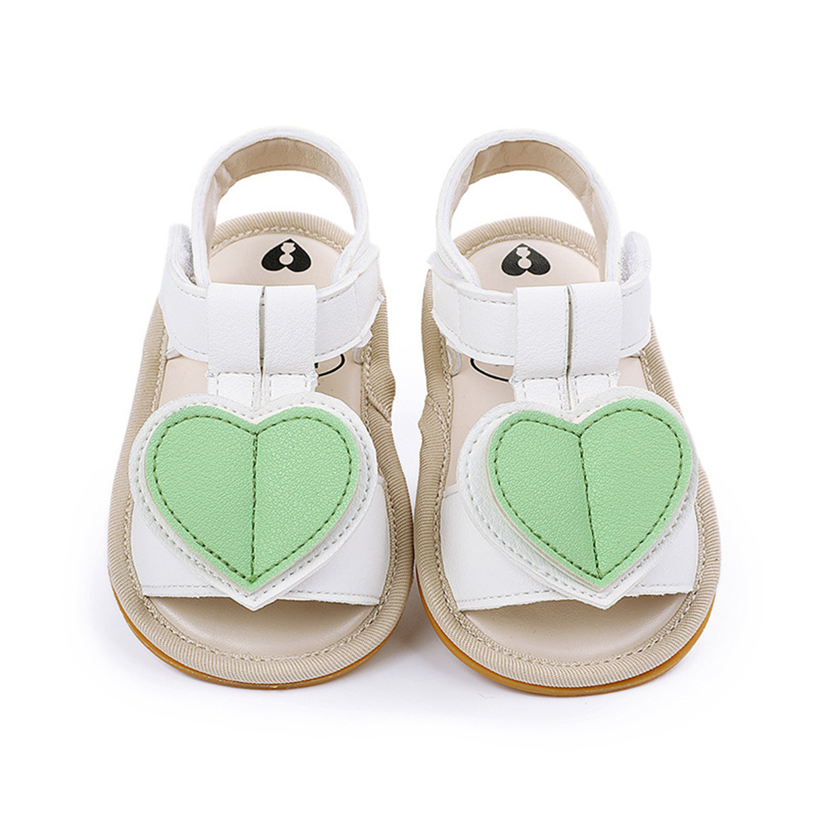 Kawaii Cute Crib Shoes Baby Girls Love Heart Sandals Soft Non-slip Rubber Sole Flat Walking Shoes Sandals Prewalker Zapatos