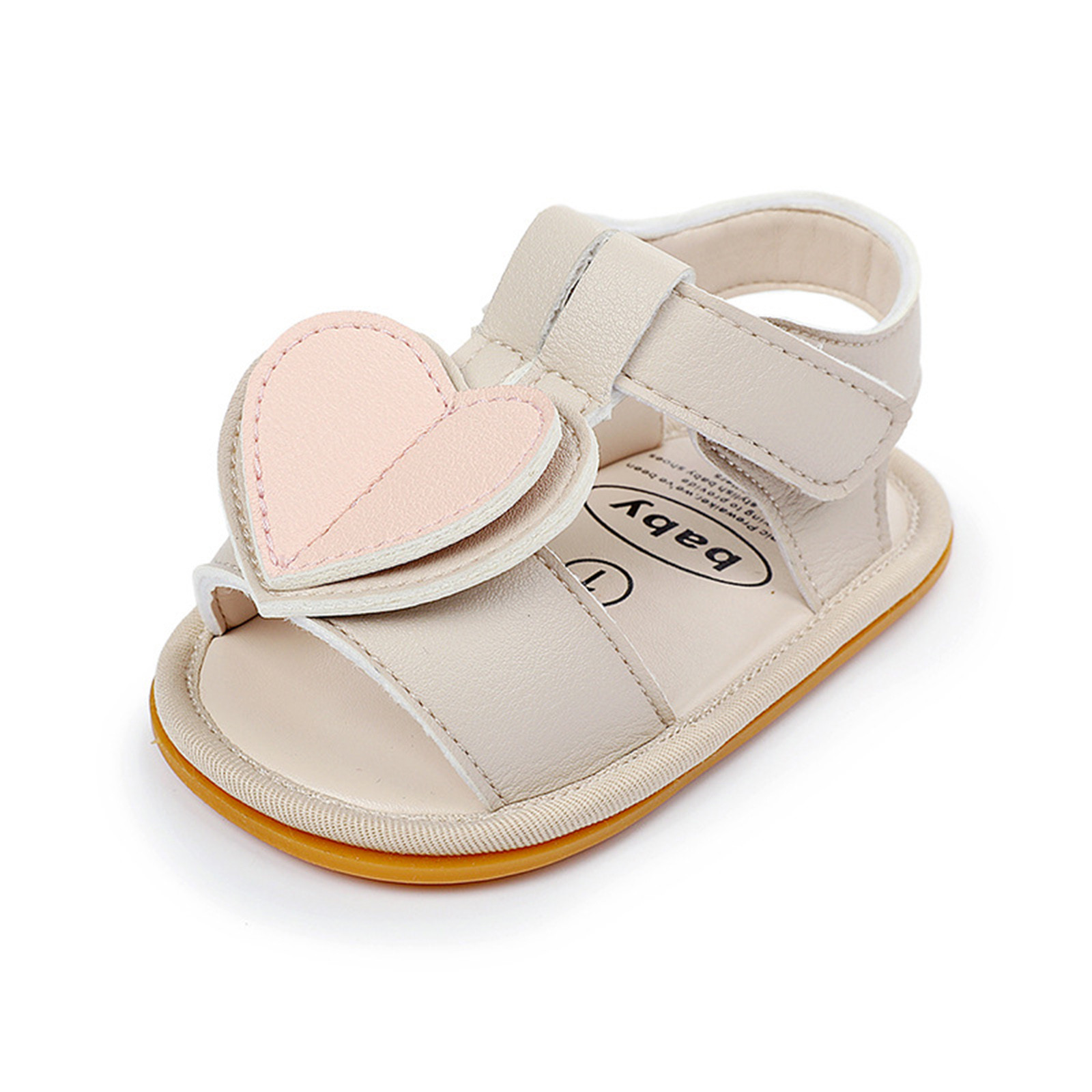 Kawaii Cute Crib Shoes Baby Girls Love Heart Sandals Soft Non-slip Rubber Sole Flat Walking Shoes Sandals Prewalker Zapatos