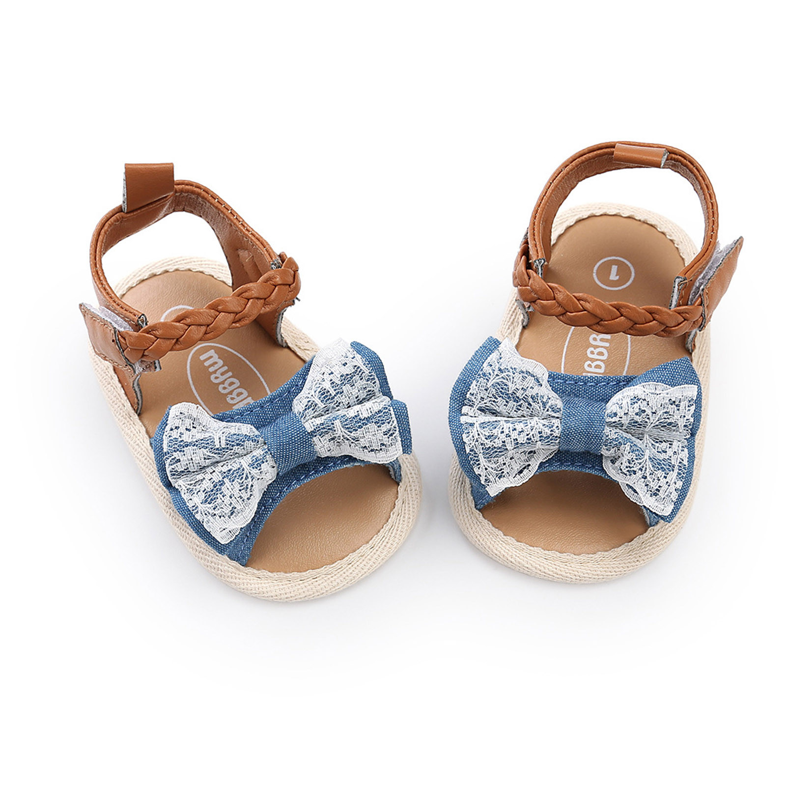 Baby Girls Bow Sandals Newborn Crib Shoes Soft Non-slip Rubber Sole Flat Walking Shoes Sandals Prewalker Open Toe Anti-slip Shoe