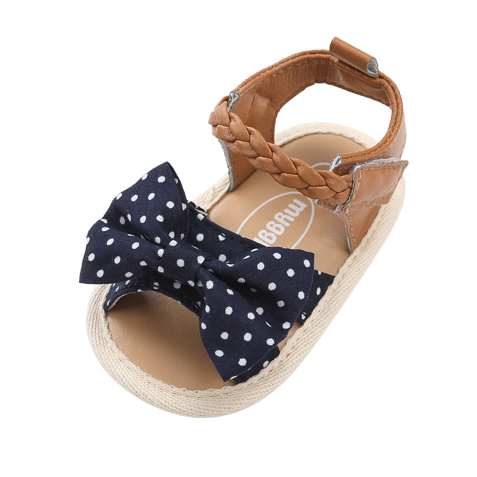 Baby Girls Bow Sandals Newborn Crib Shoes Soft Non-slip Rubber Sole Flat Walking Shoes Sandals Prewalker Open Toe Anti-slip Shoe