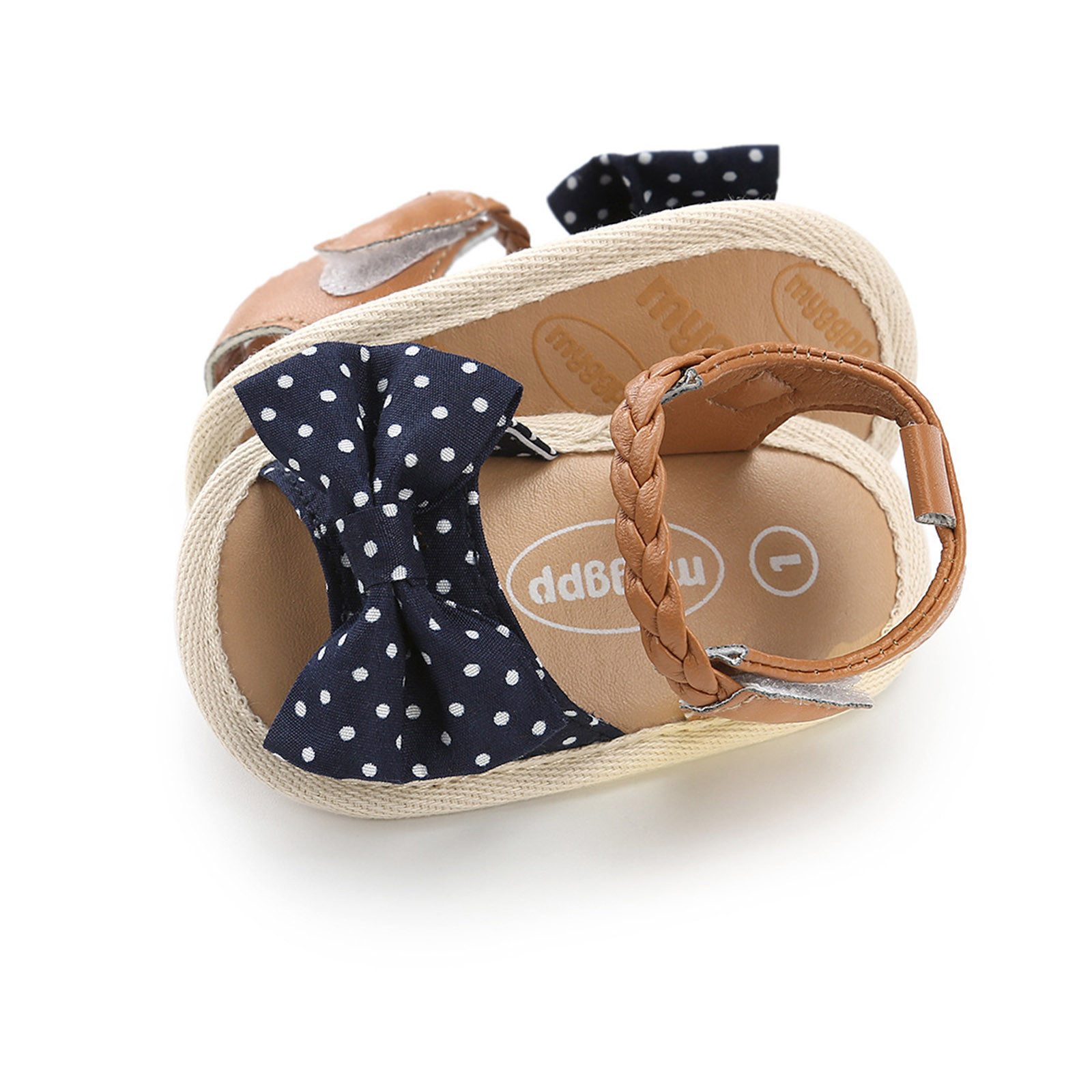 Baby Girls Bow Sandals Newborn Crib Shoes Soft Non-slip Rubber Sole Flat Walking Shoes Sandals Prewalker Open Toe Anti-slip Shoe