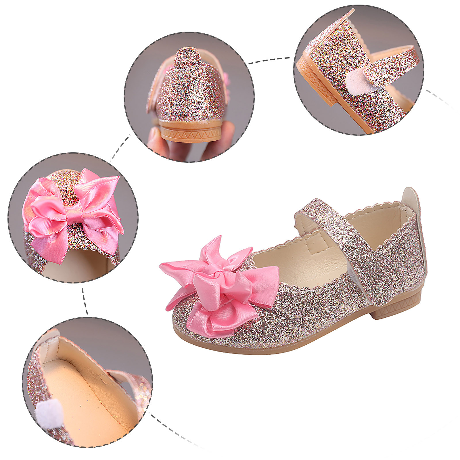 Summer Girls Sandals Infant Kids Baby Girls Bling Bowknot Shoes Single Princess Shoes Sandals Dancing Shoes Flat Heel Sandals