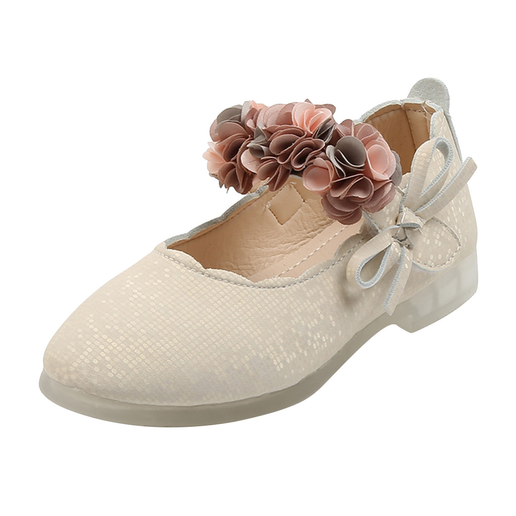 Toddler Infant Kids Baby Girls Floral Leather Dance Princess Shoes Sandals