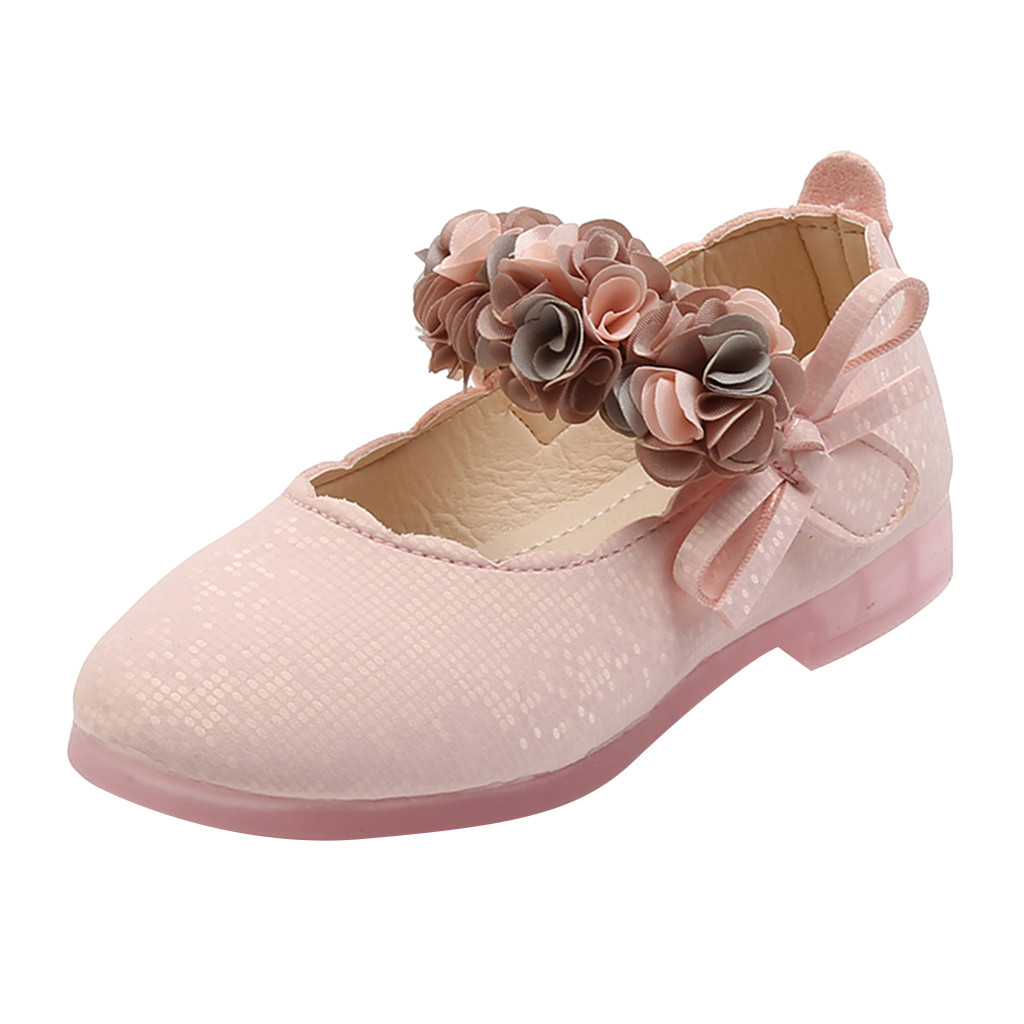 Toddler Infant Kids Baby Girls Floral Leather Dance Princess Shoes Sandals