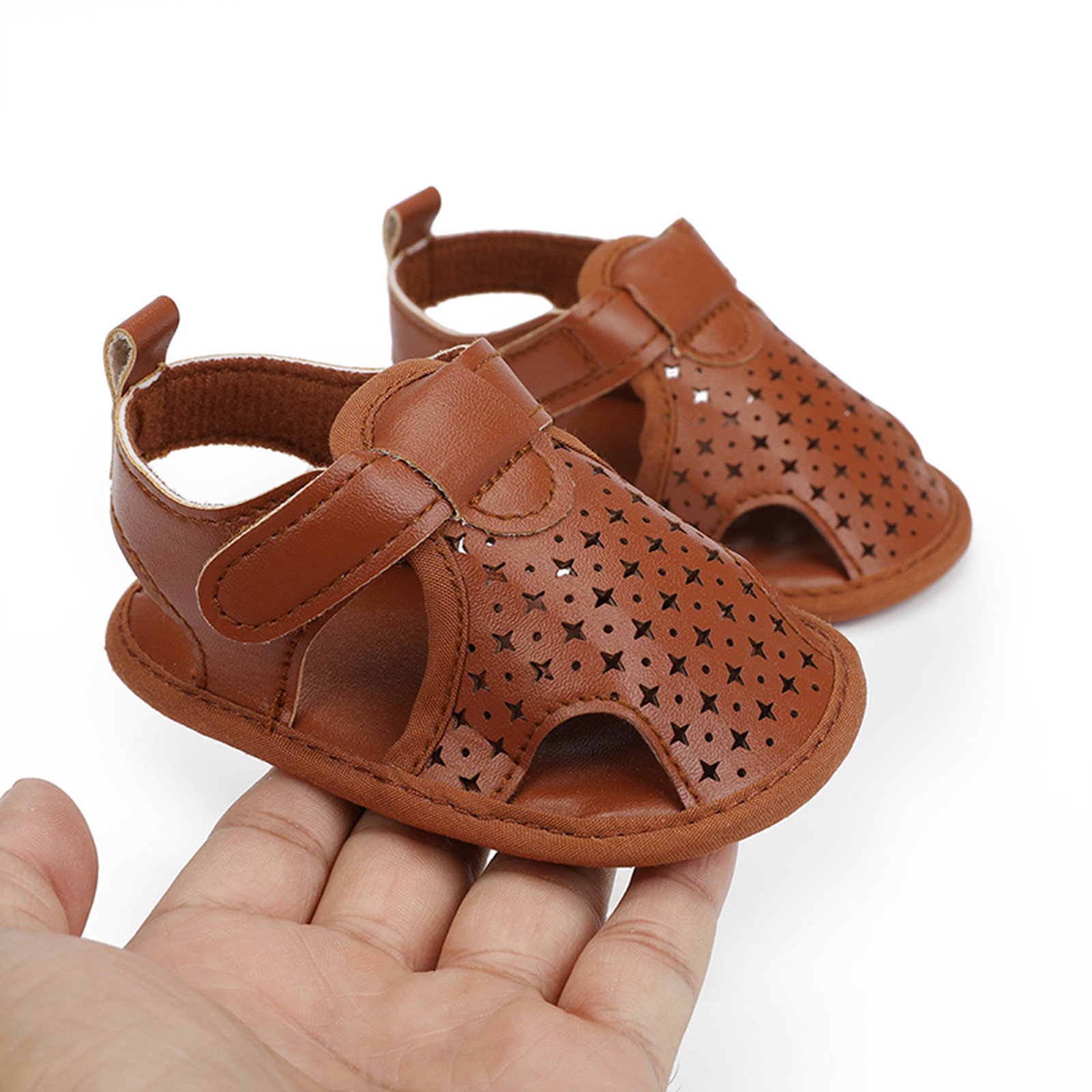 Newborn Shoes Hollow Soft Leather Hook Sandals Summer Children Toddler Baby Girls Hollow Out Sandals Princess Shoes Prewalker