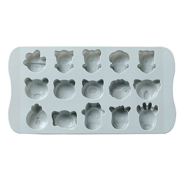 15 Cells Chicken Panda Giraffe Elephant Sloth Style Silicone Chocolate Molds Bakeware DIY Cake&Candle&Pastry&Jelly Mold