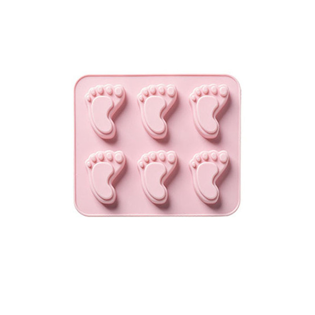 6 Cells Baby Foot Style Silicone Molds Food Grade Material Cake Mold Kitchen Tools DIY Jelly Biscuit Pastry Dessert Mould