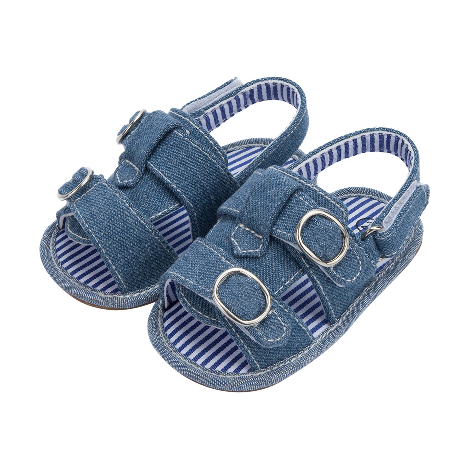 Baby Shoes Casual Cork Shoes Infant Boys Girls Open Toe Denim Shoes First Walkers Shoes Summer Toddler Flat Sandals