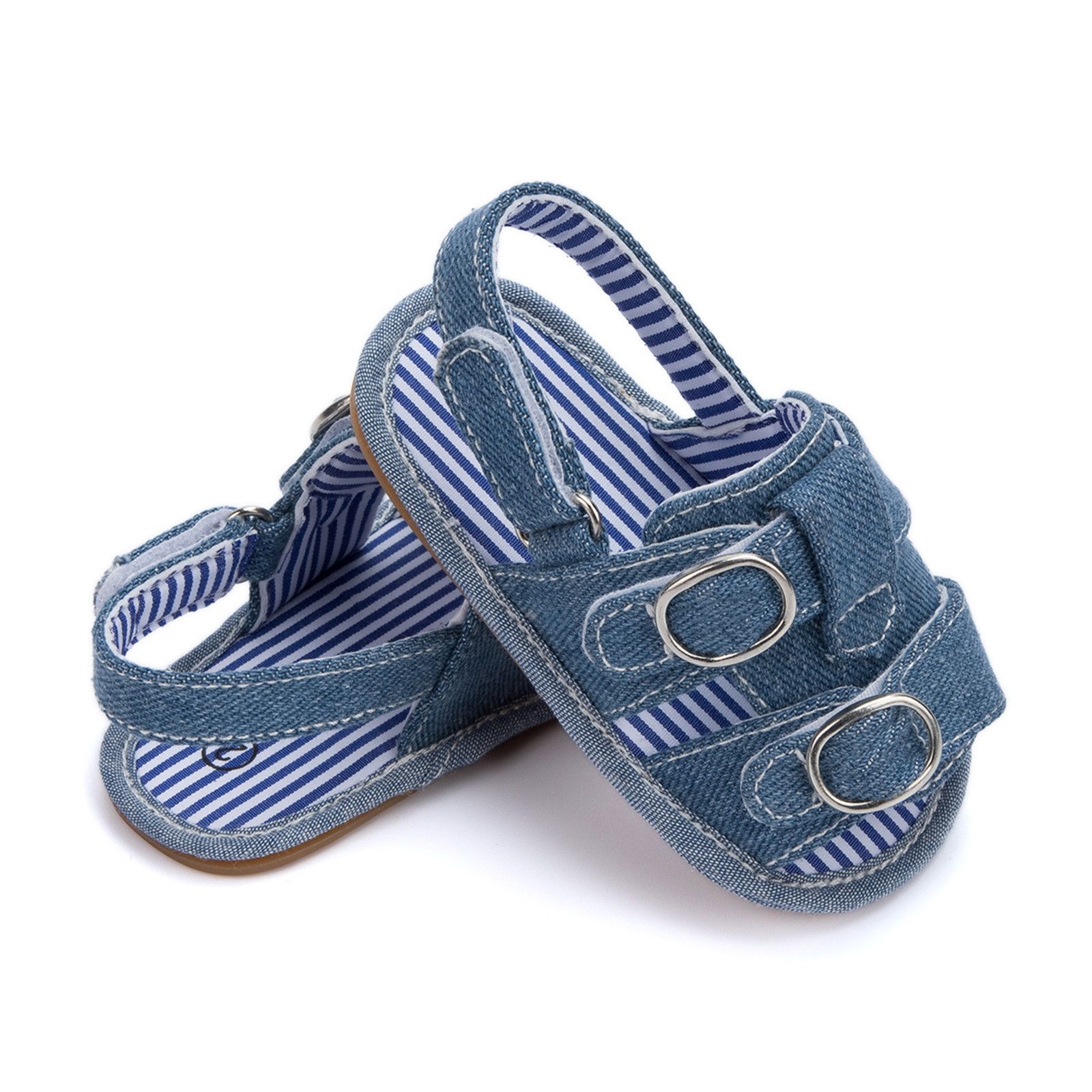 Baby Shoes Casual Cork Shoes Infant Boys Girls Open Toe Denim Shoes First Walkers Shoes Summer Toddler Flat Sandals