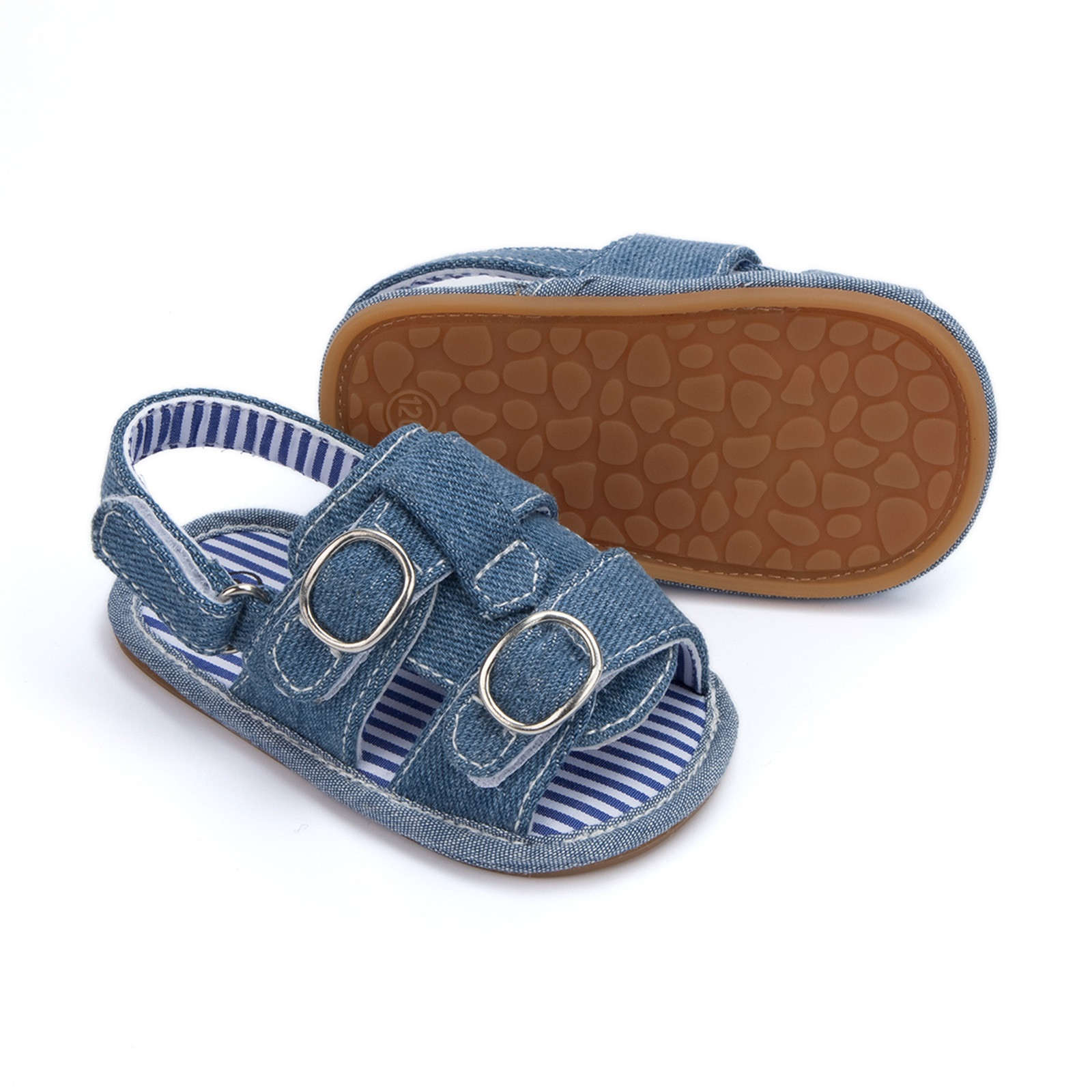 Baby Shoes Casual Cork Shoes Infant Boys Girls Open Toe Denim Shoes First Walkers Shoes Summer Toddler Flat Sandals