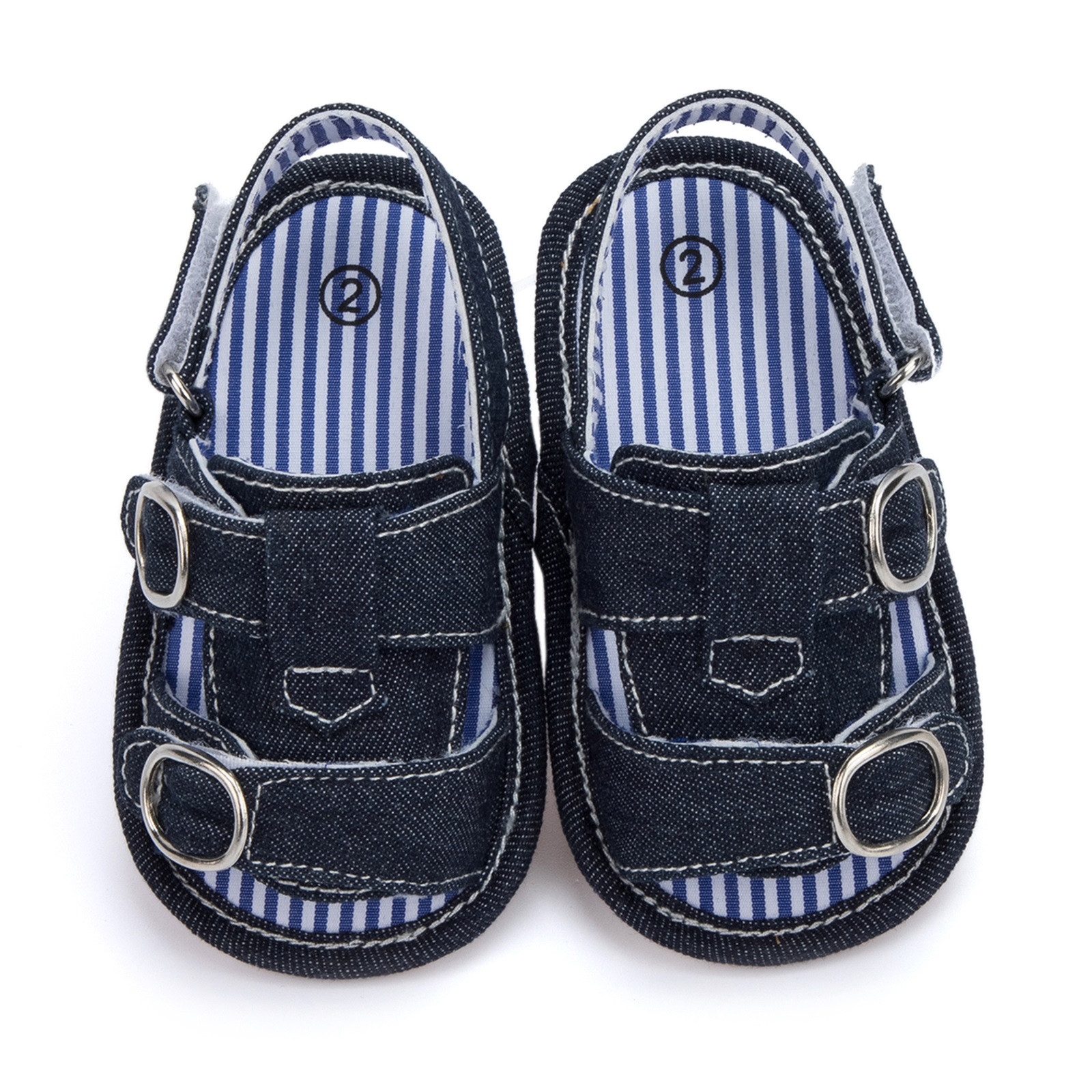 Baby Shoes Casual Cork Shoes Infant Boys Girls Open Toe Denim Shoes First Walkers Shoes Summer Toddler Flat Sandals